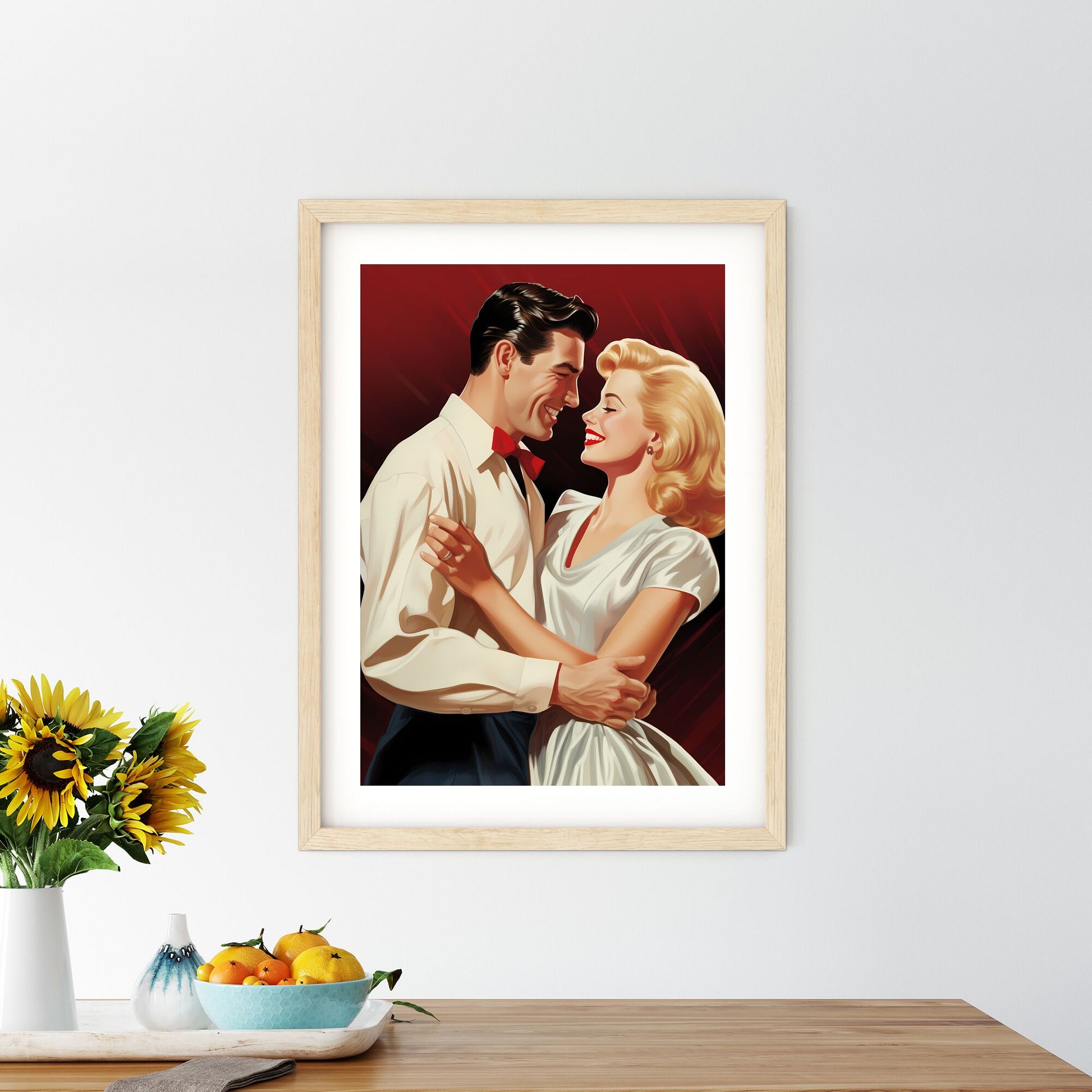 Man And Woman Hugging Art Print Default Title