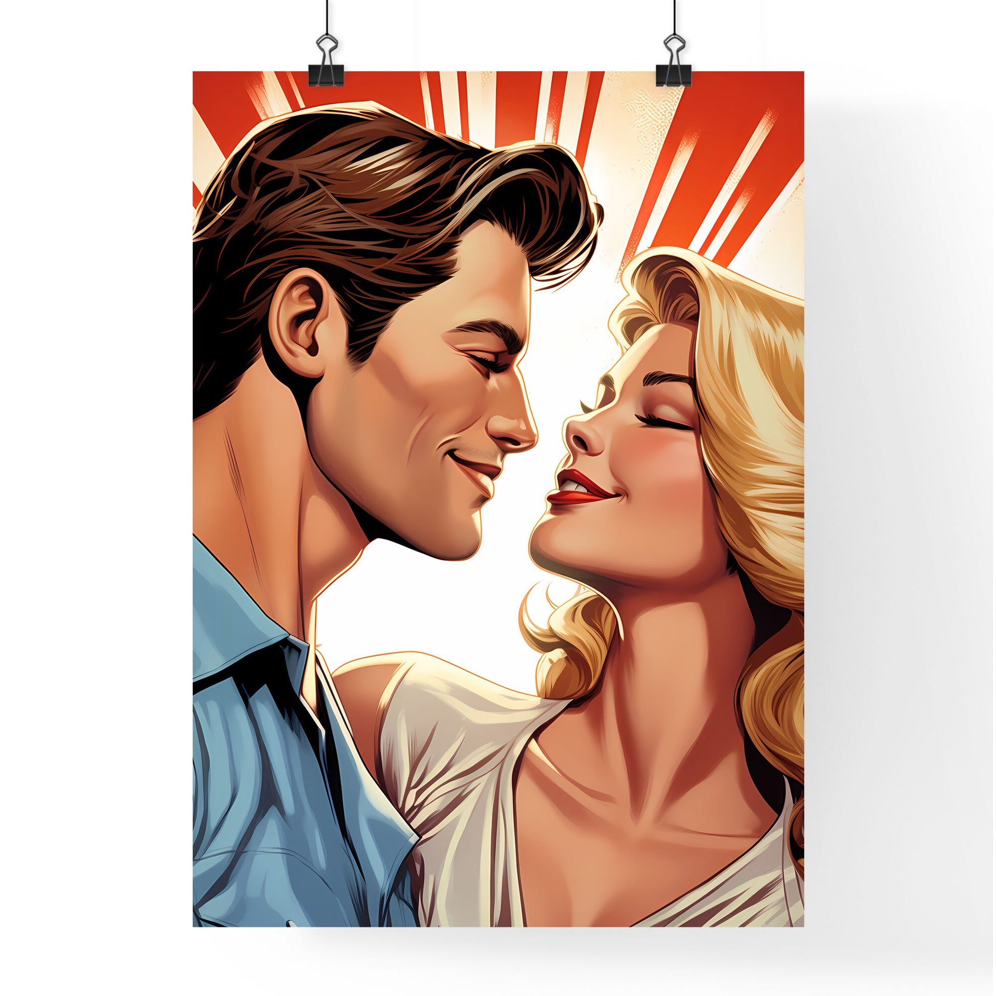 Man And Woman Looking At Each Other Art Print Default Title