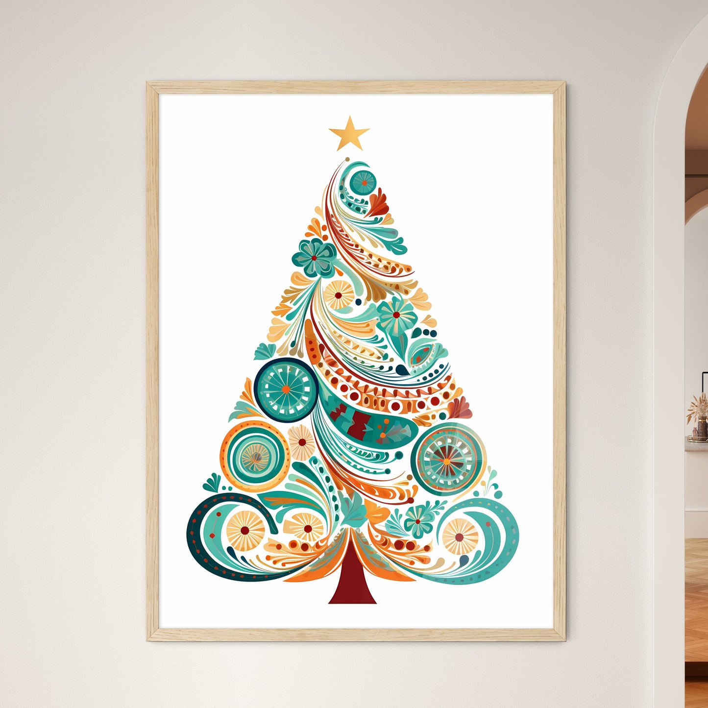 Colorful Tree With Swirls And Flowers Art Print Default Title