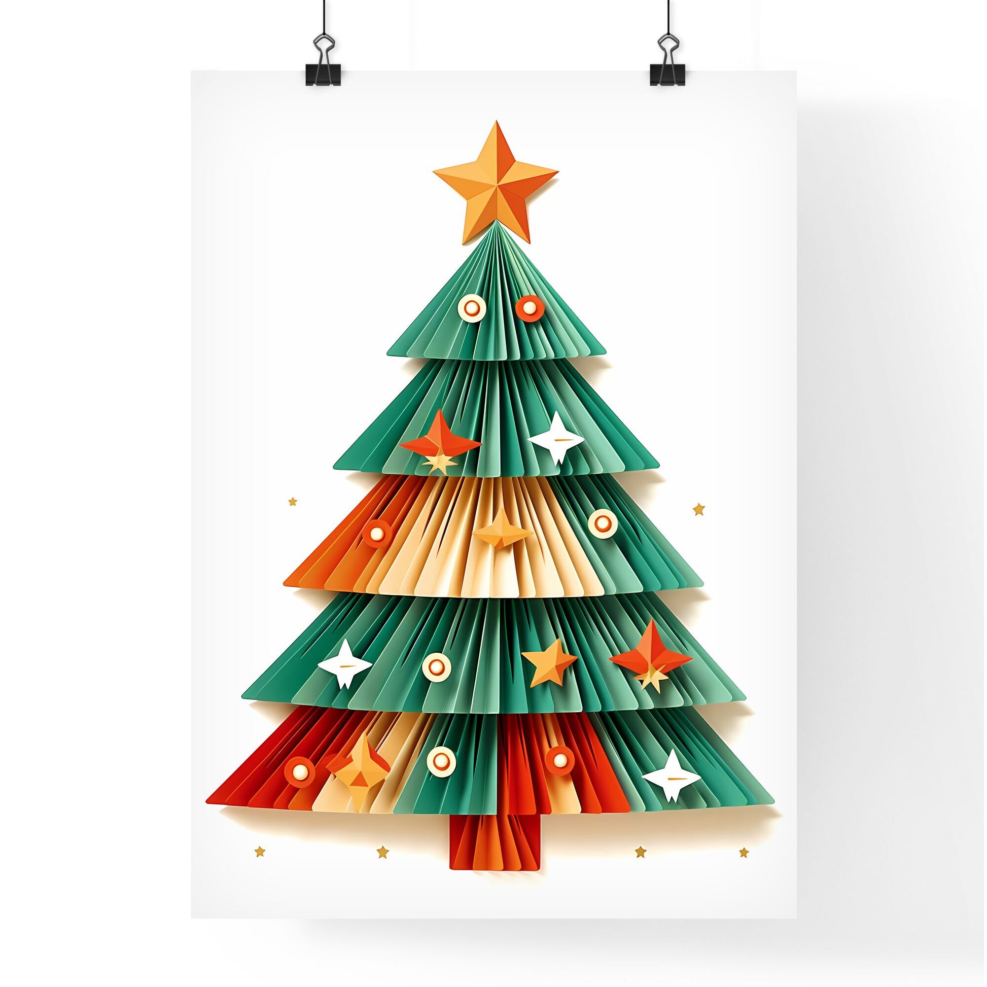 Paper Christmas Tree Made Of Paper Art Print Default Title