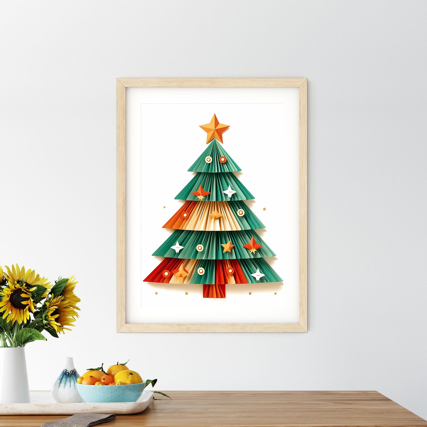 Paper Christmas Tree Made Of Paper Art Print Default Title