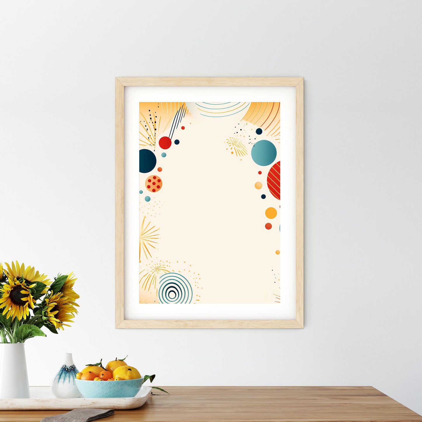 Colorful Fireworks And Circles Art Print Default Title