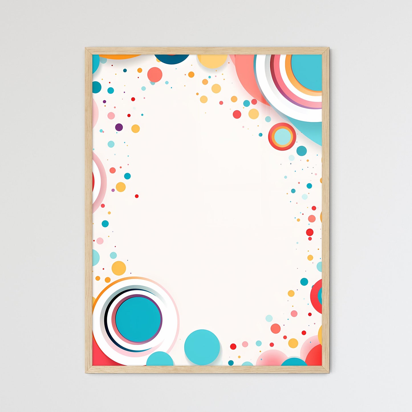 Colorful Circles And Dots Art Prin - Framed Art Print