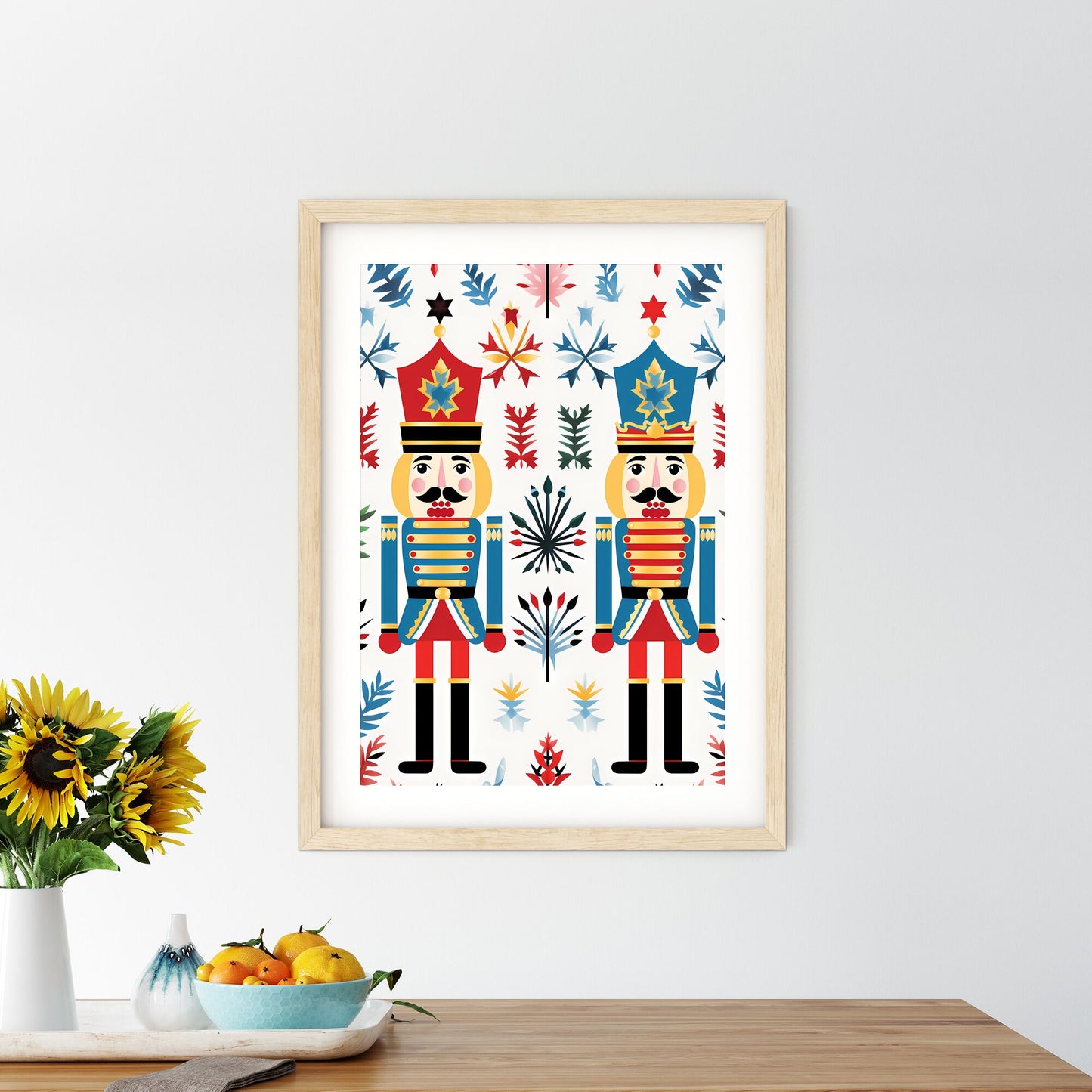Nutcracker With Leaves And Flowers Art Print Default Title