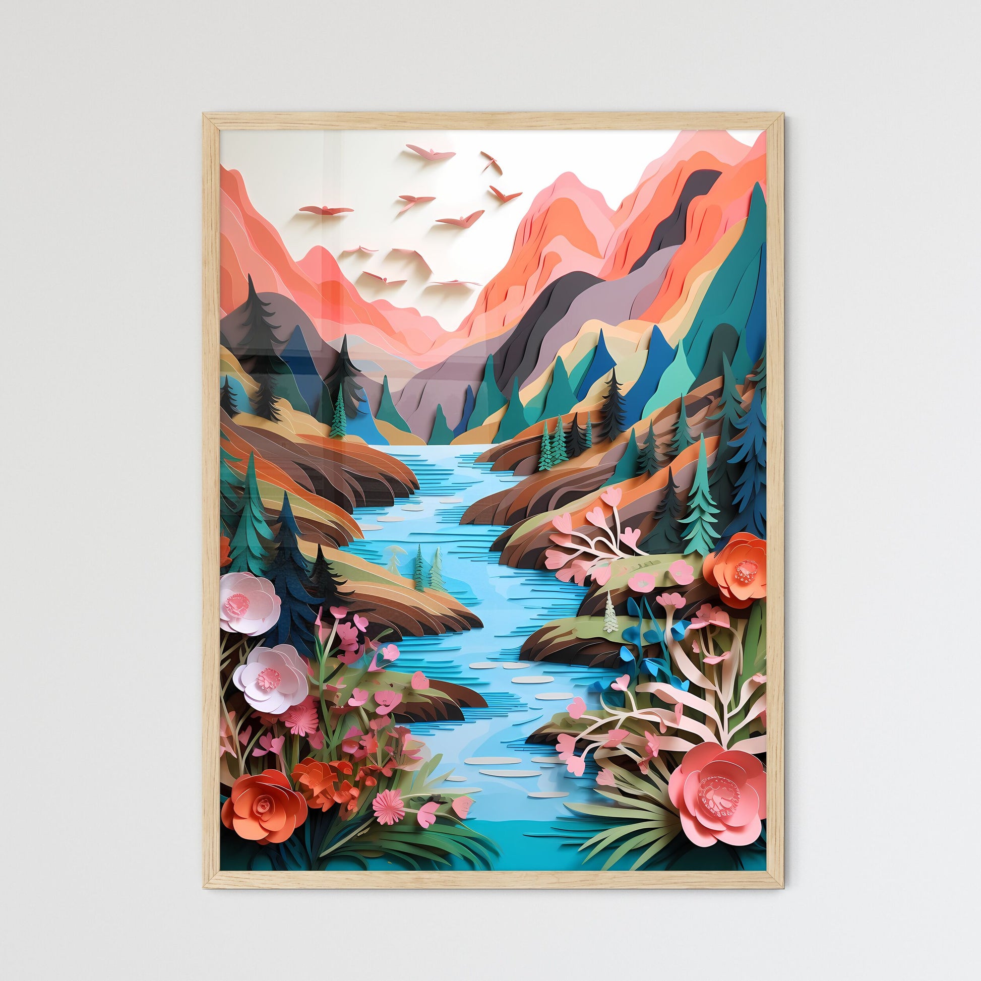 Paper Cut Out Of A River Art Print Default Title