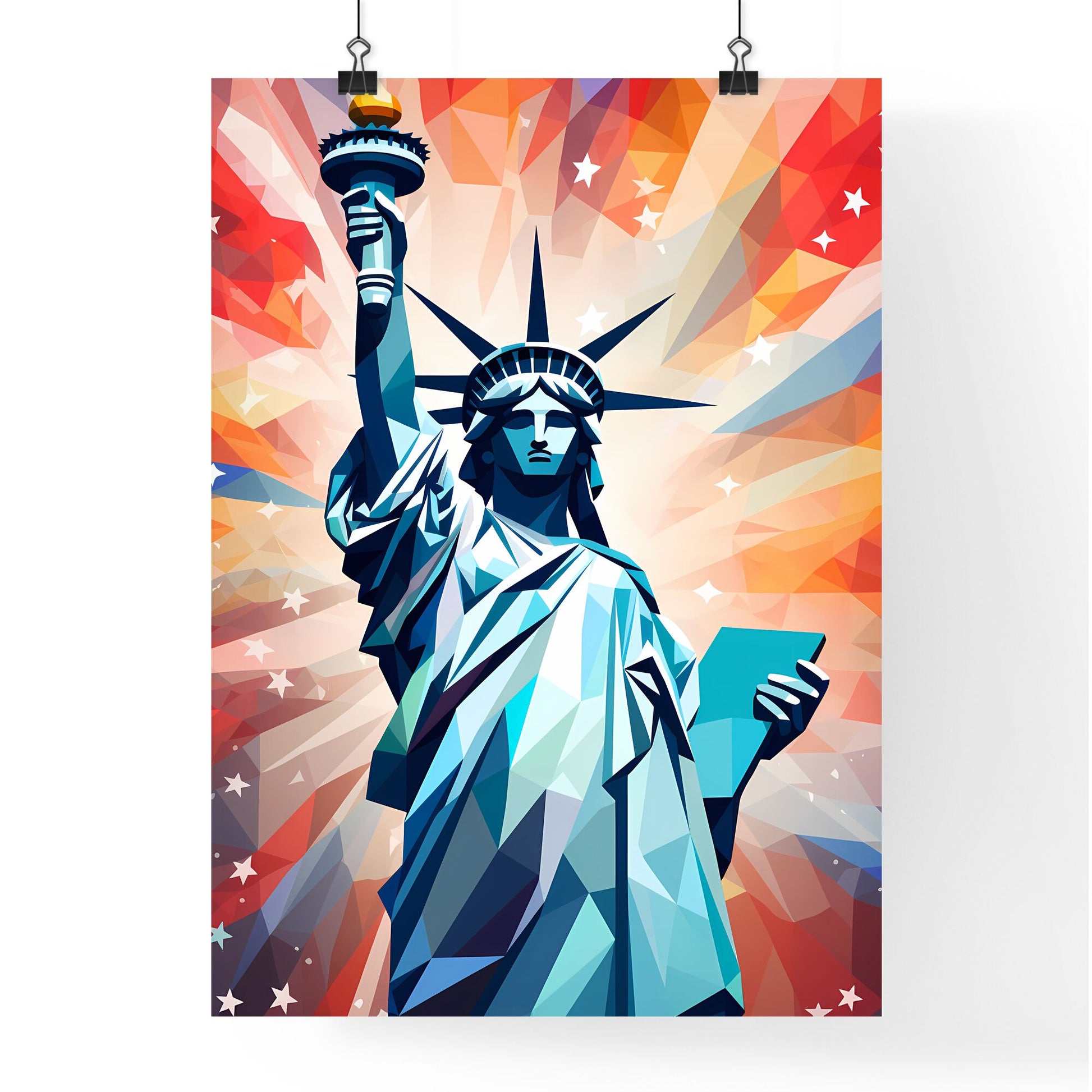 Statue Of Liberty With A Torch And A Book Art Print Default Title