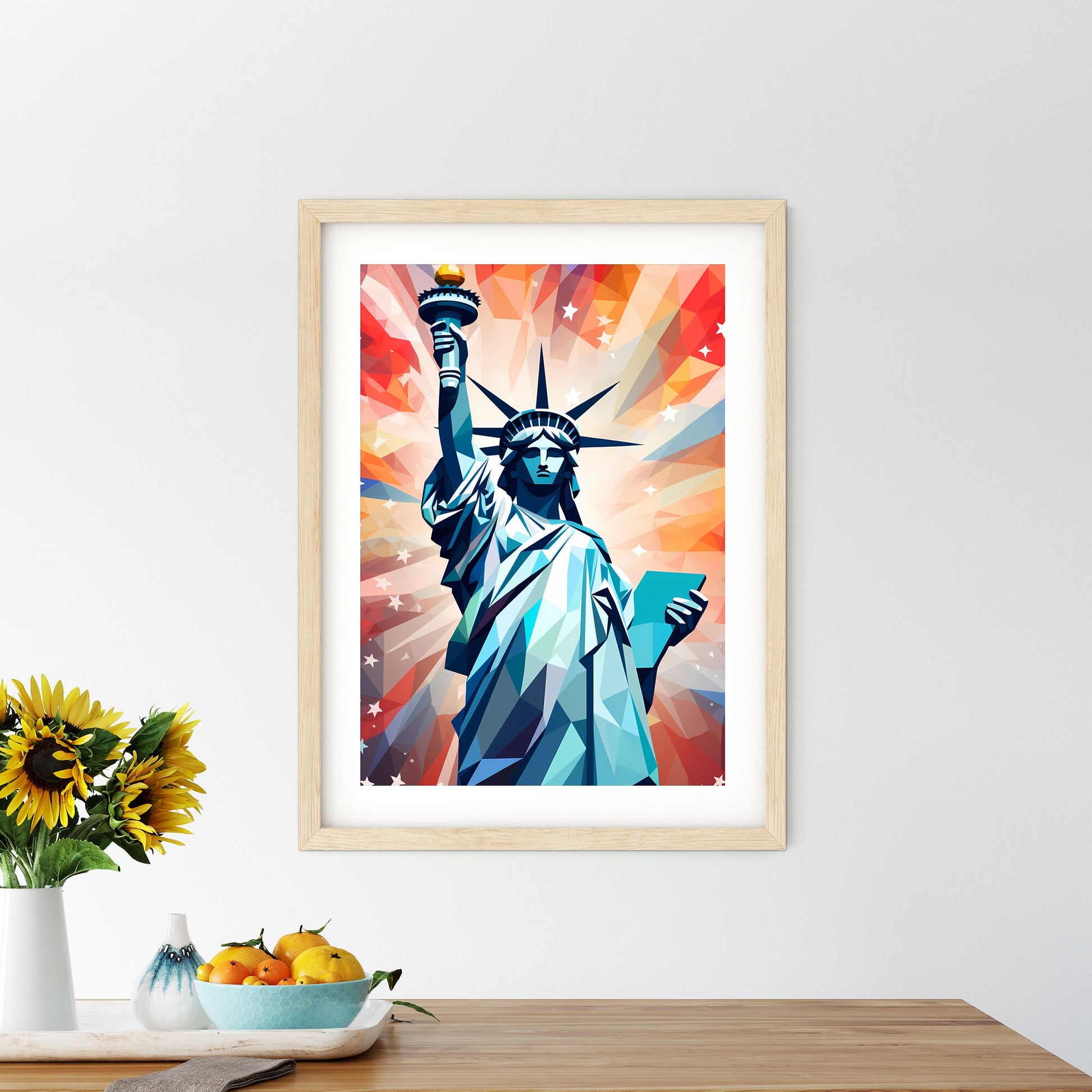 Statue Of Liberty With A Torch And A Book Art Print Default Title