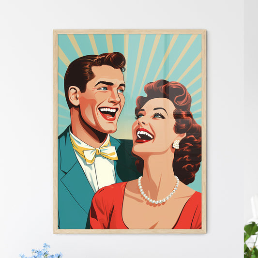 Man And Woman Laughing Art Print Default Title