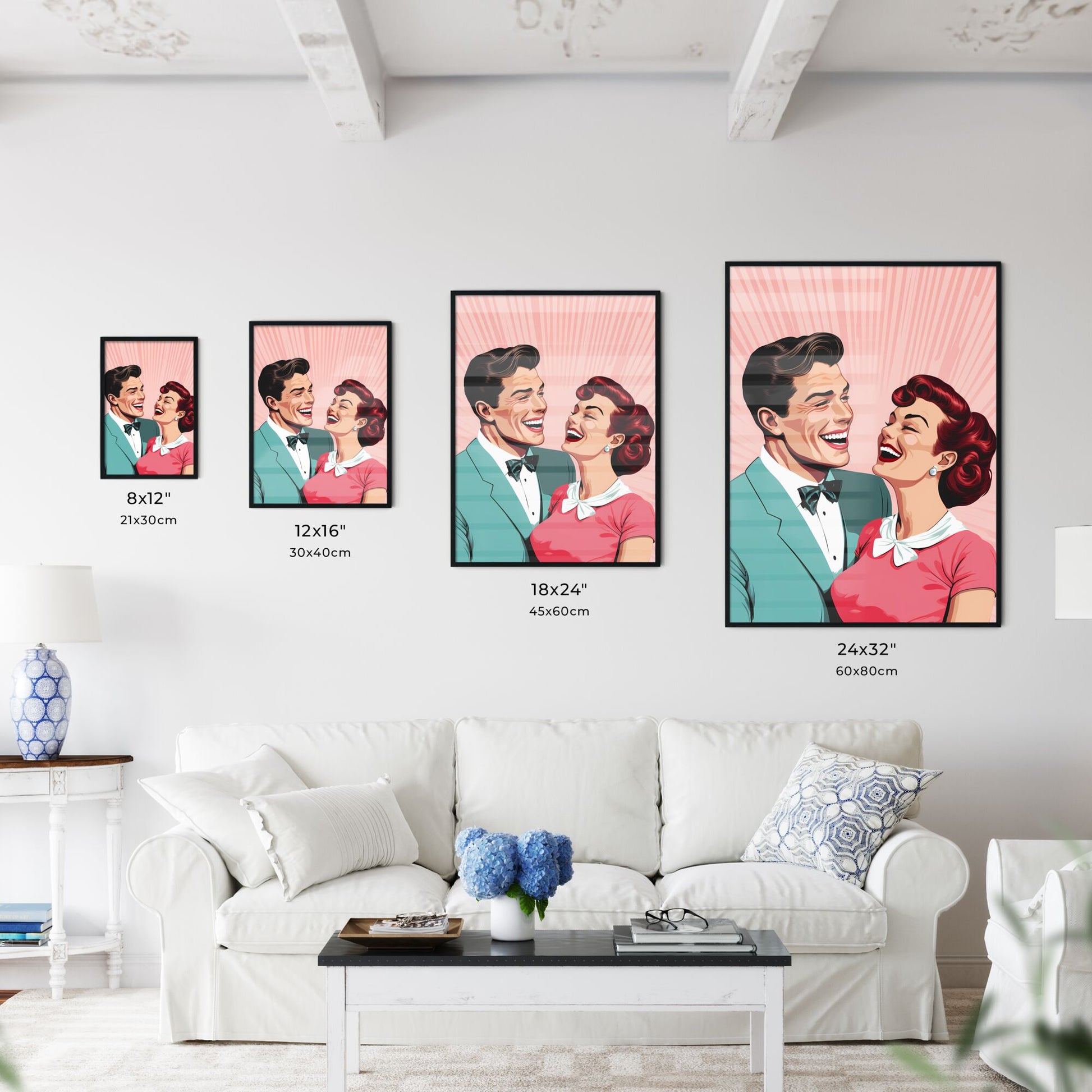Man And Woman Laughing Art Print Default Title