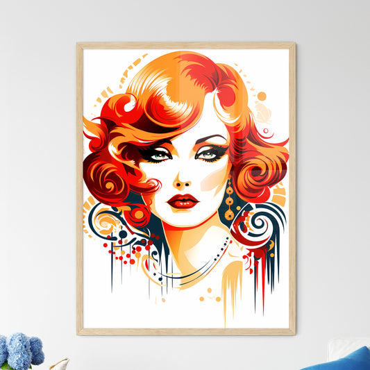 Woman With Red Hair And Makeup Art Print Default Title