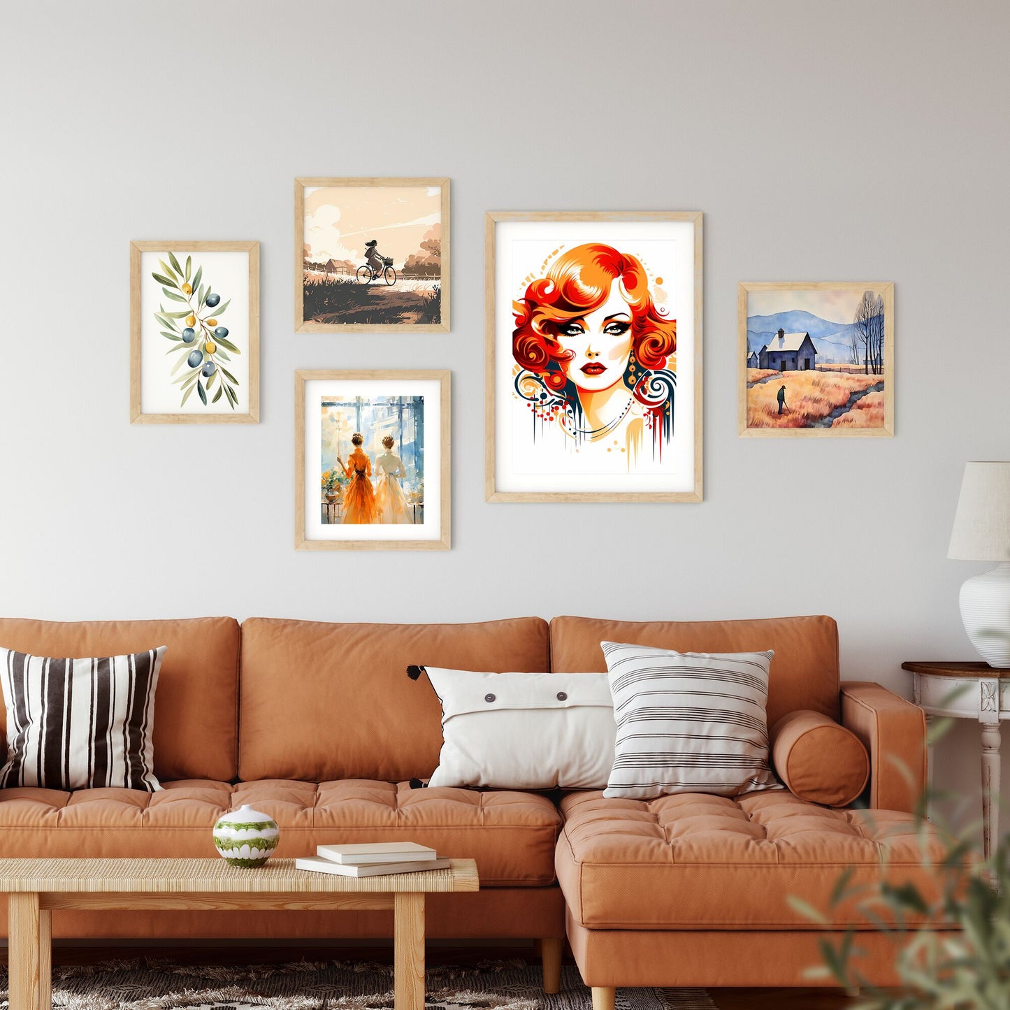 Woman With Red Hair And Makeup Art Print Default Title