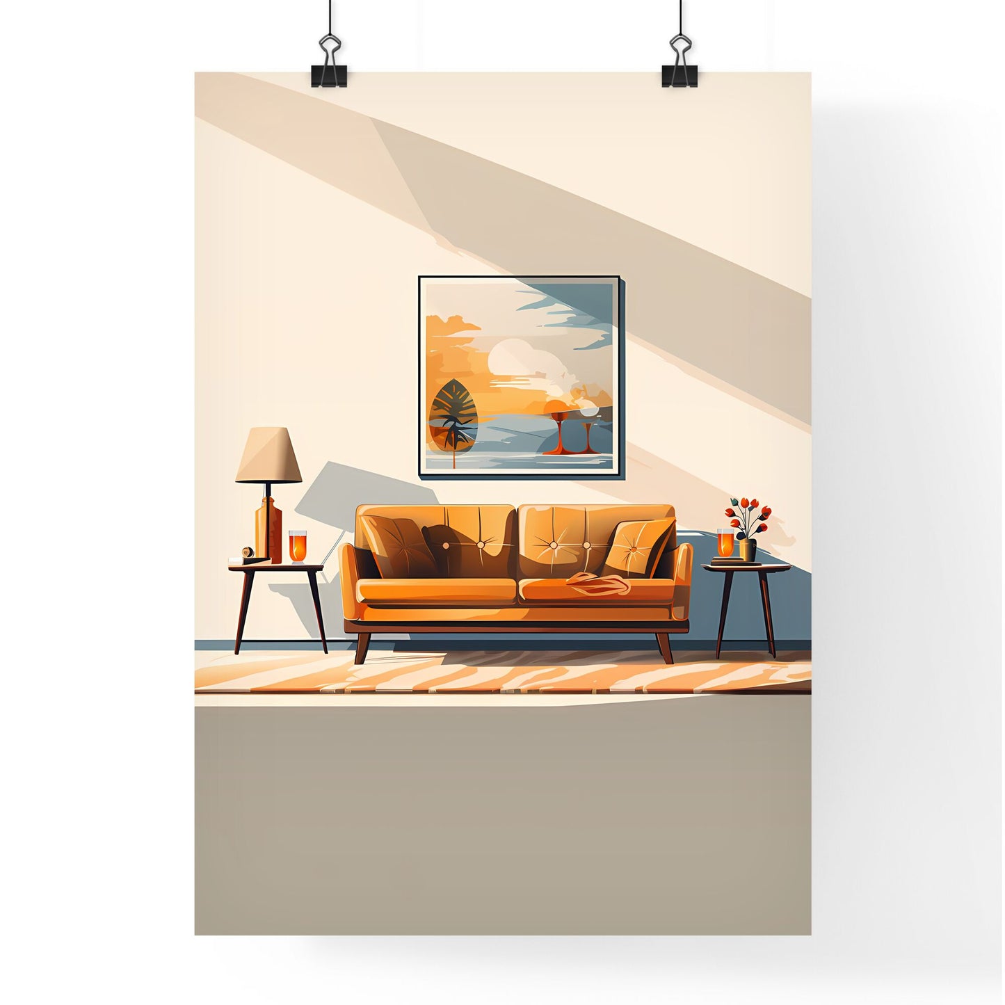 Couch And Table In A Room Art Print Default Title