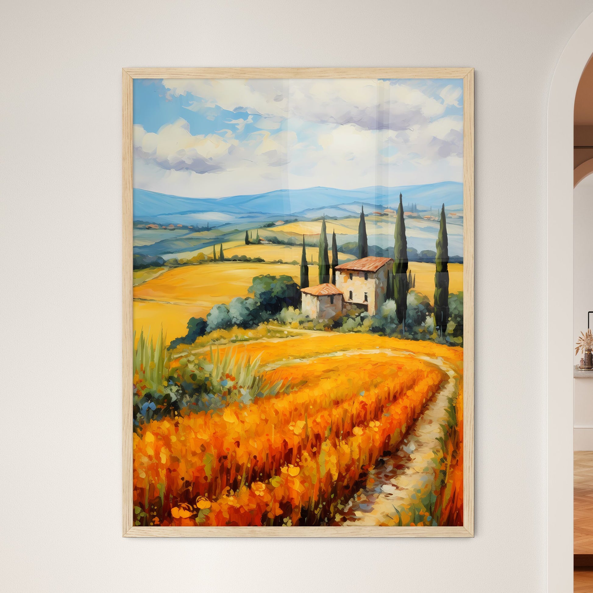 Painting Of A House In A Field Of Flowers Art Print Default Title