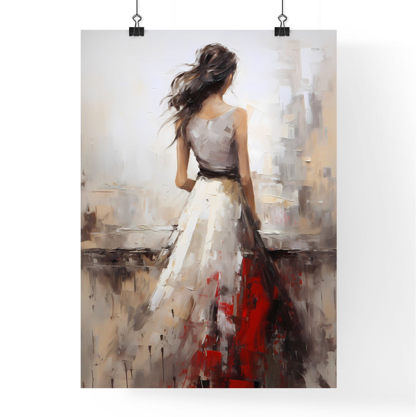 Painting Of A Woman In A White Dress Art Print Default Title