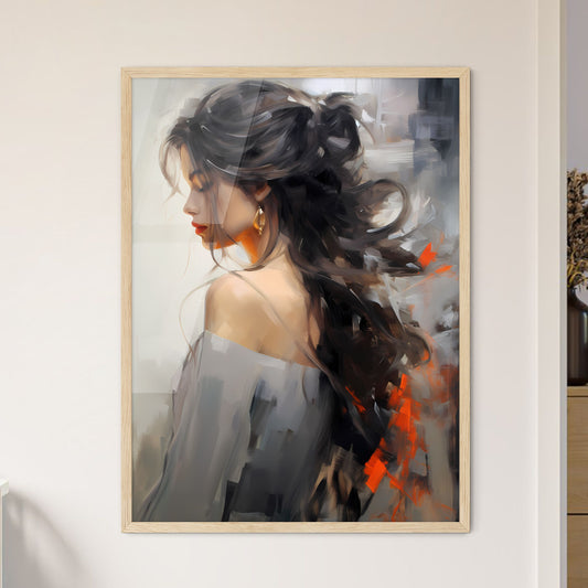Painting Of A Woman With Long Hair Art Print Default Title