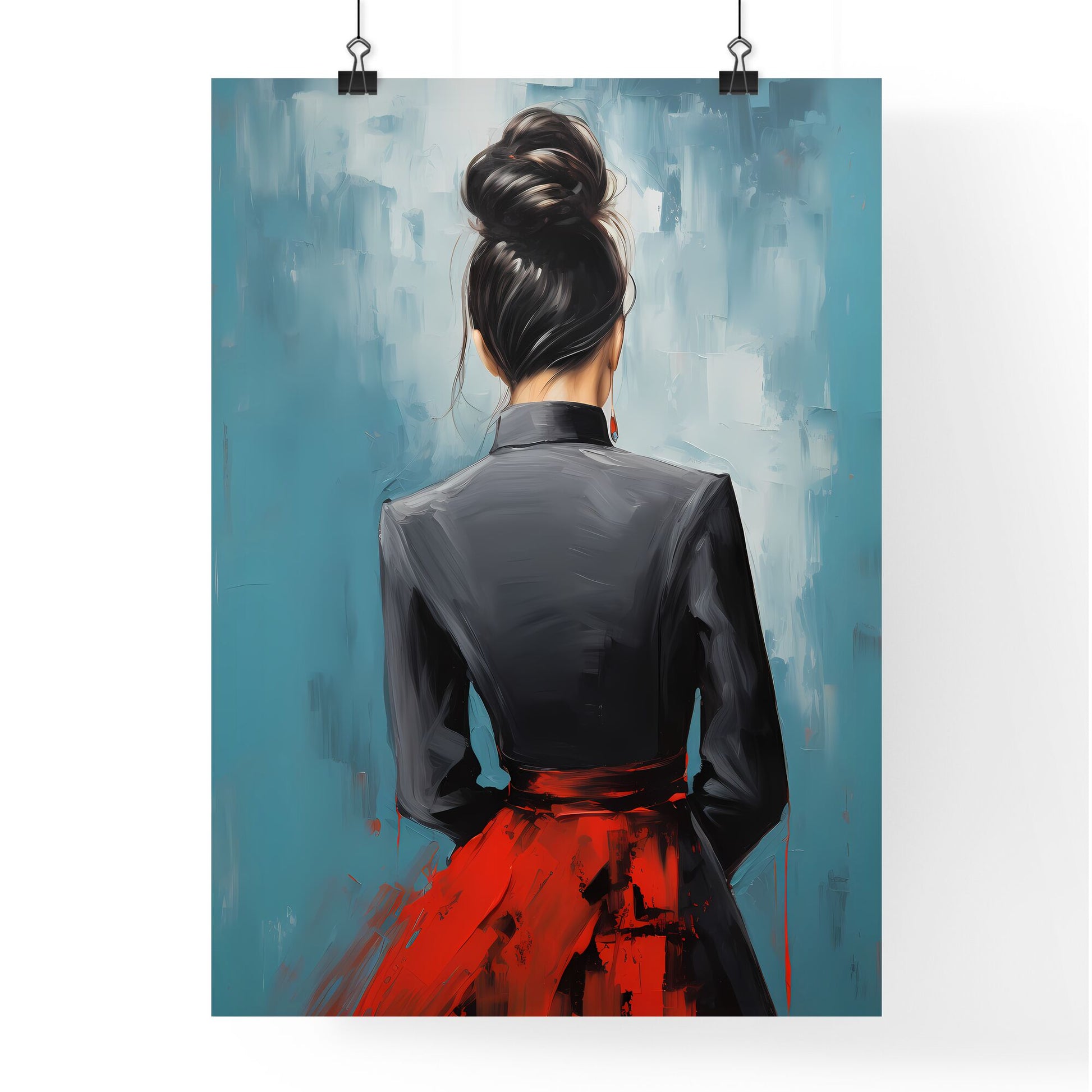 Painting Of A Woman In A Red Skirt Art Print Default Title