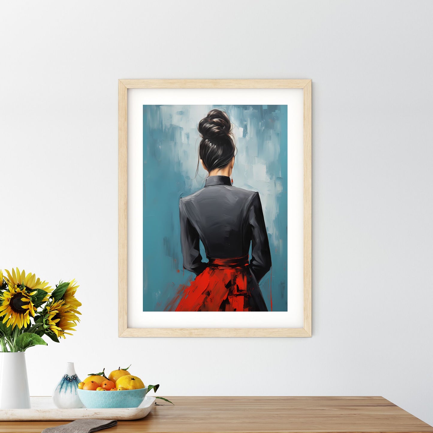 Painting Of A Woman In A Red Skirt Art Print Default Title