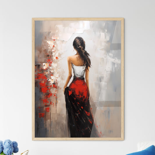 Painting Of A Woman In A Red Dress Art Print Default Title
