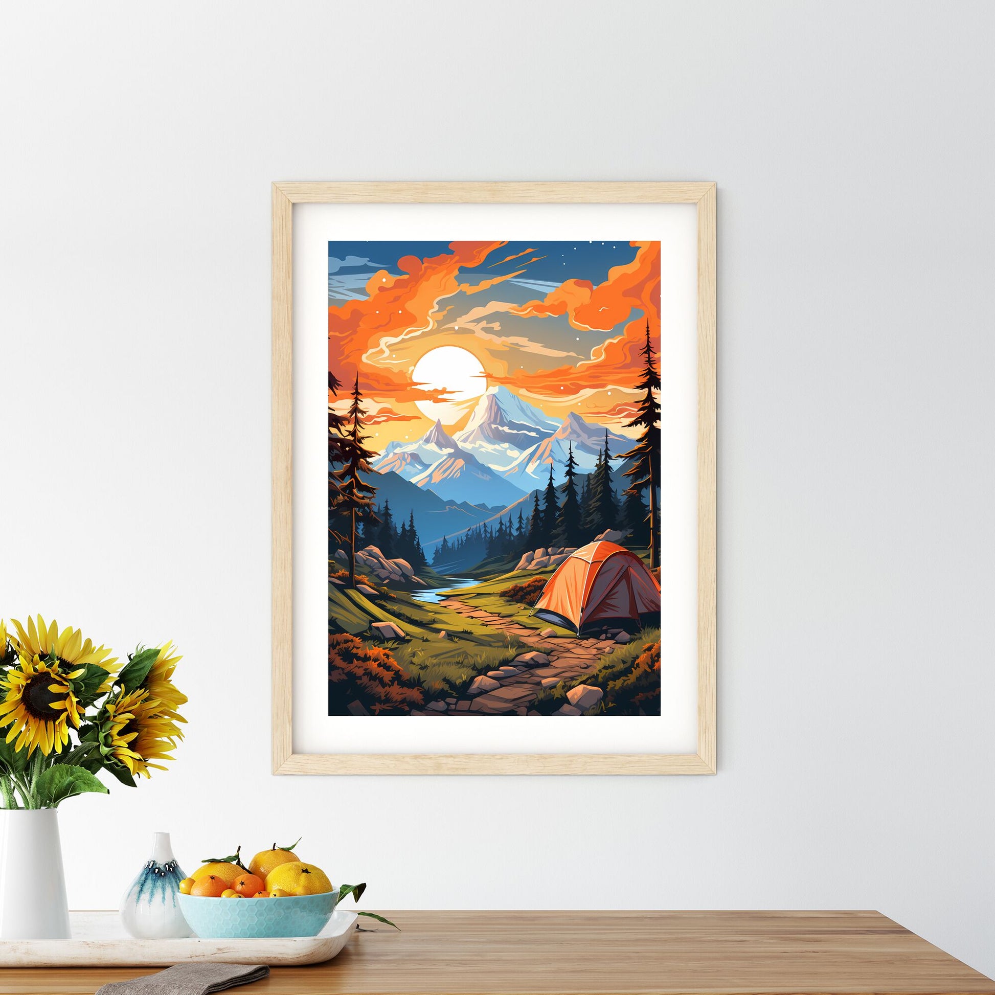 Painting Of A Tent In A Forest Art Print Default Title