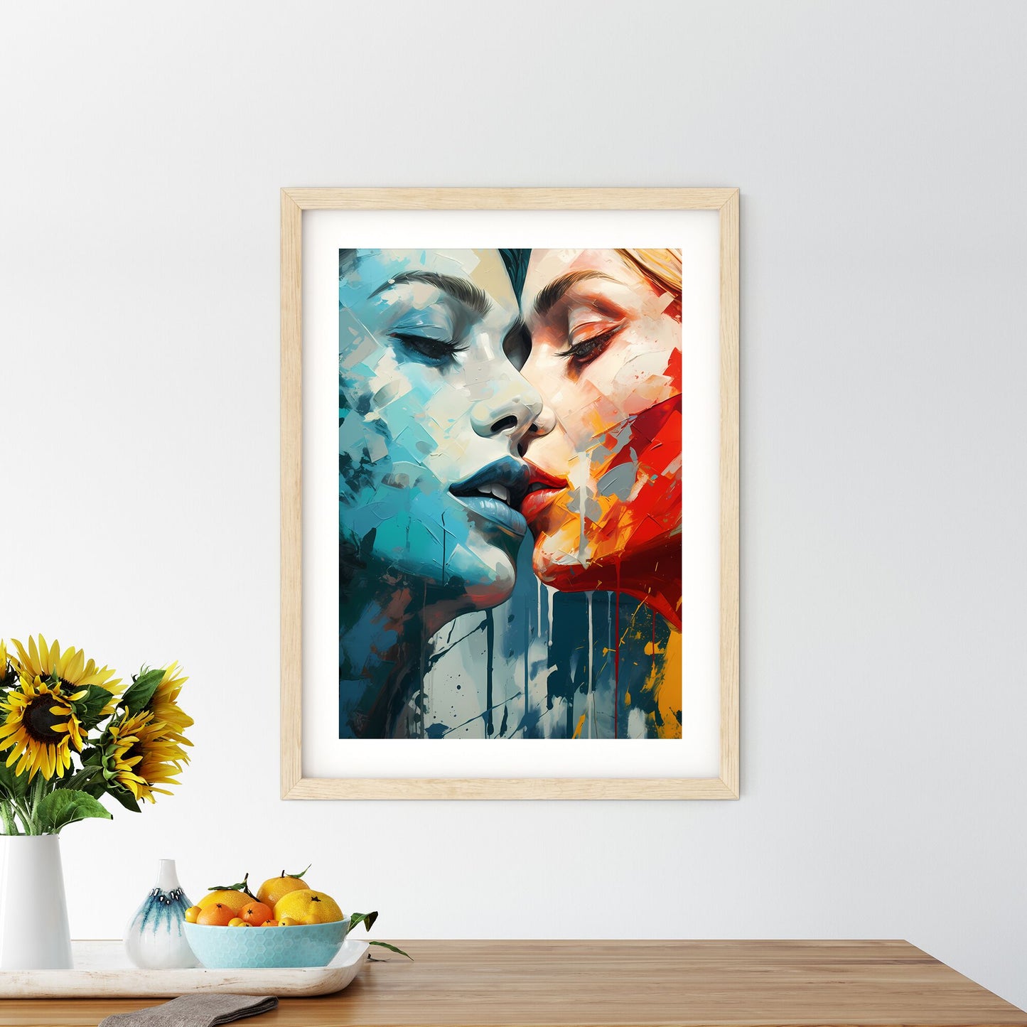 Painting Of Two Women Kissing Art Print Default Title