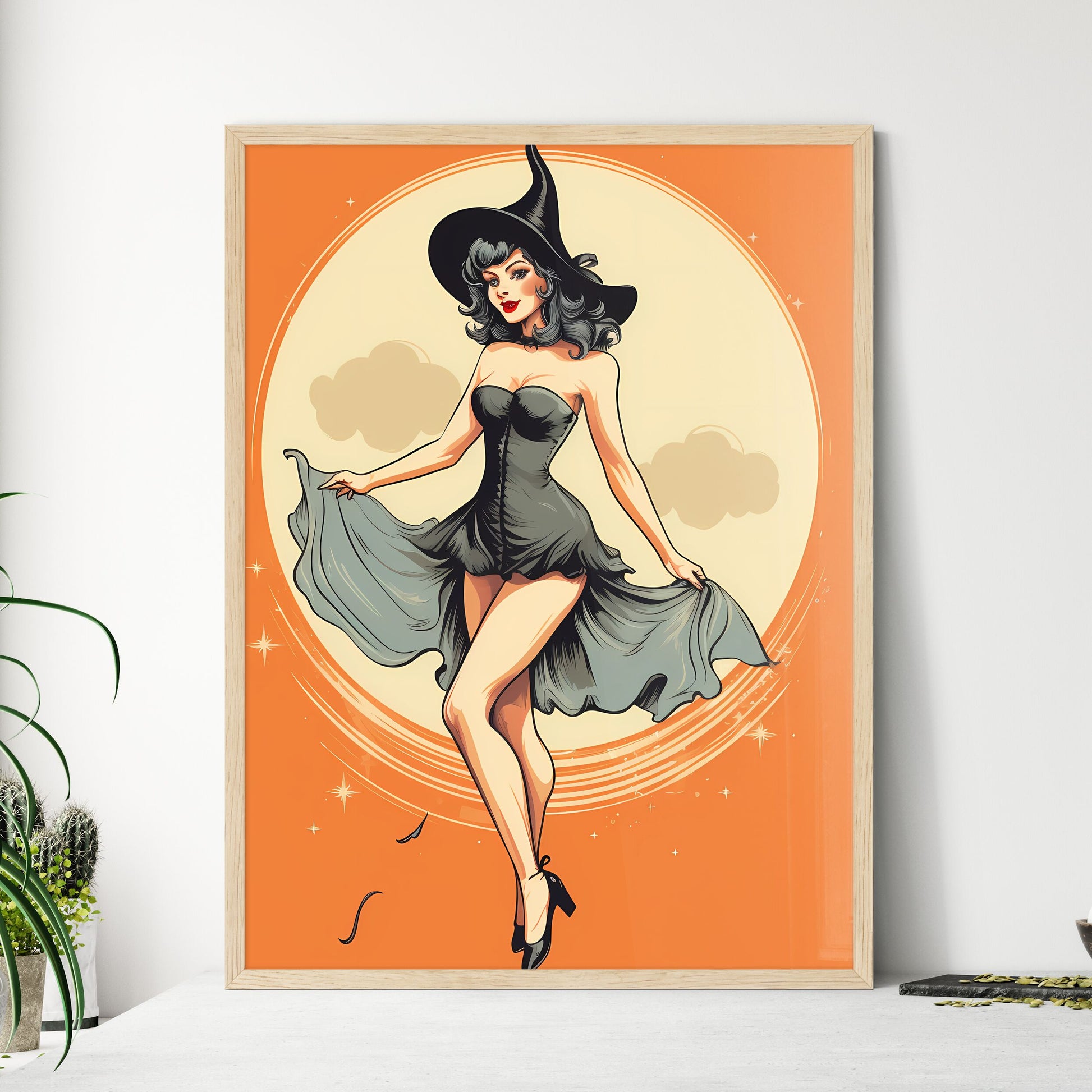 Cartoon Of A Woman In A Dress Art Print Default Title