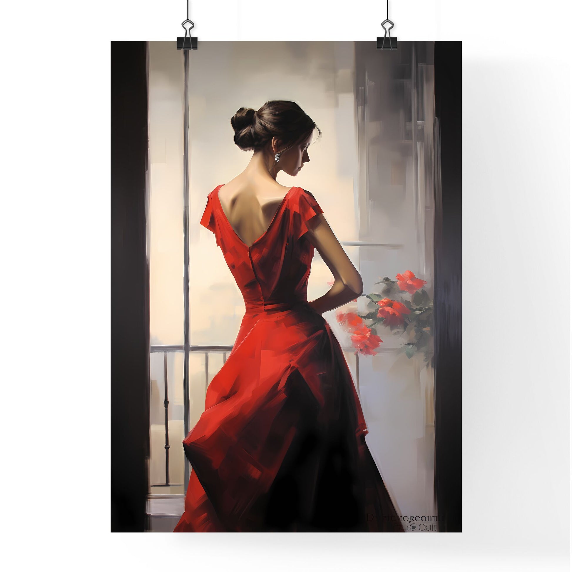 Woman In A Red Dress Art Print Default Title