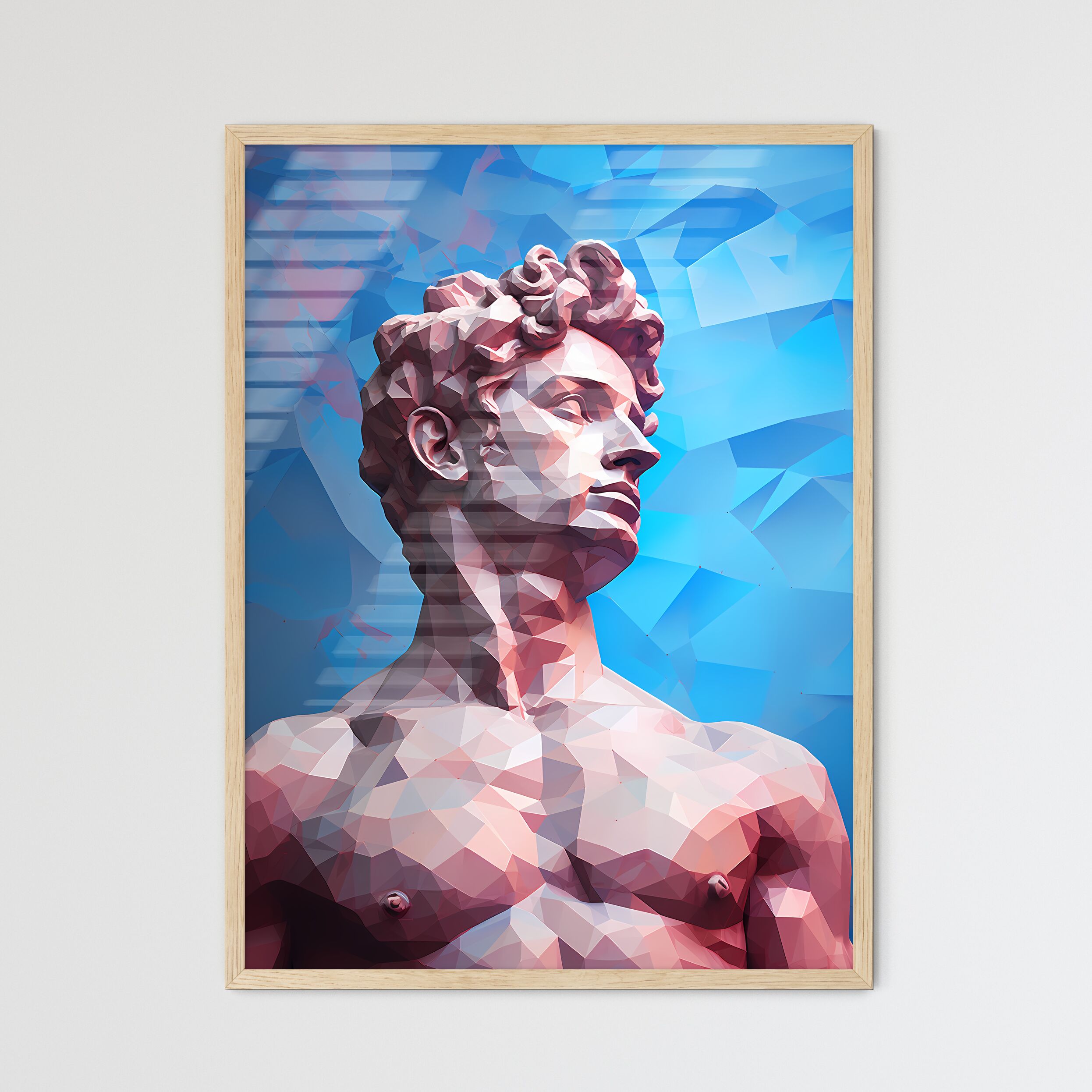 Low Poly Statue Of A Man Art Prin - Framed Art Print – HEBSTREIT