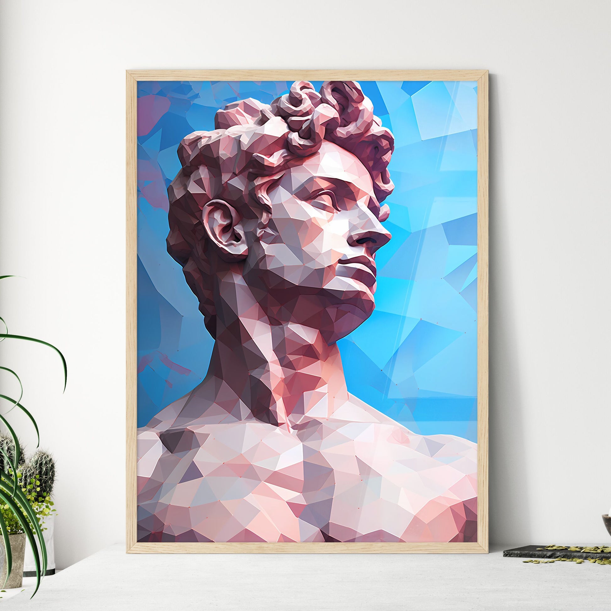 Low Poly Statue Of A Man Art Print Default Title