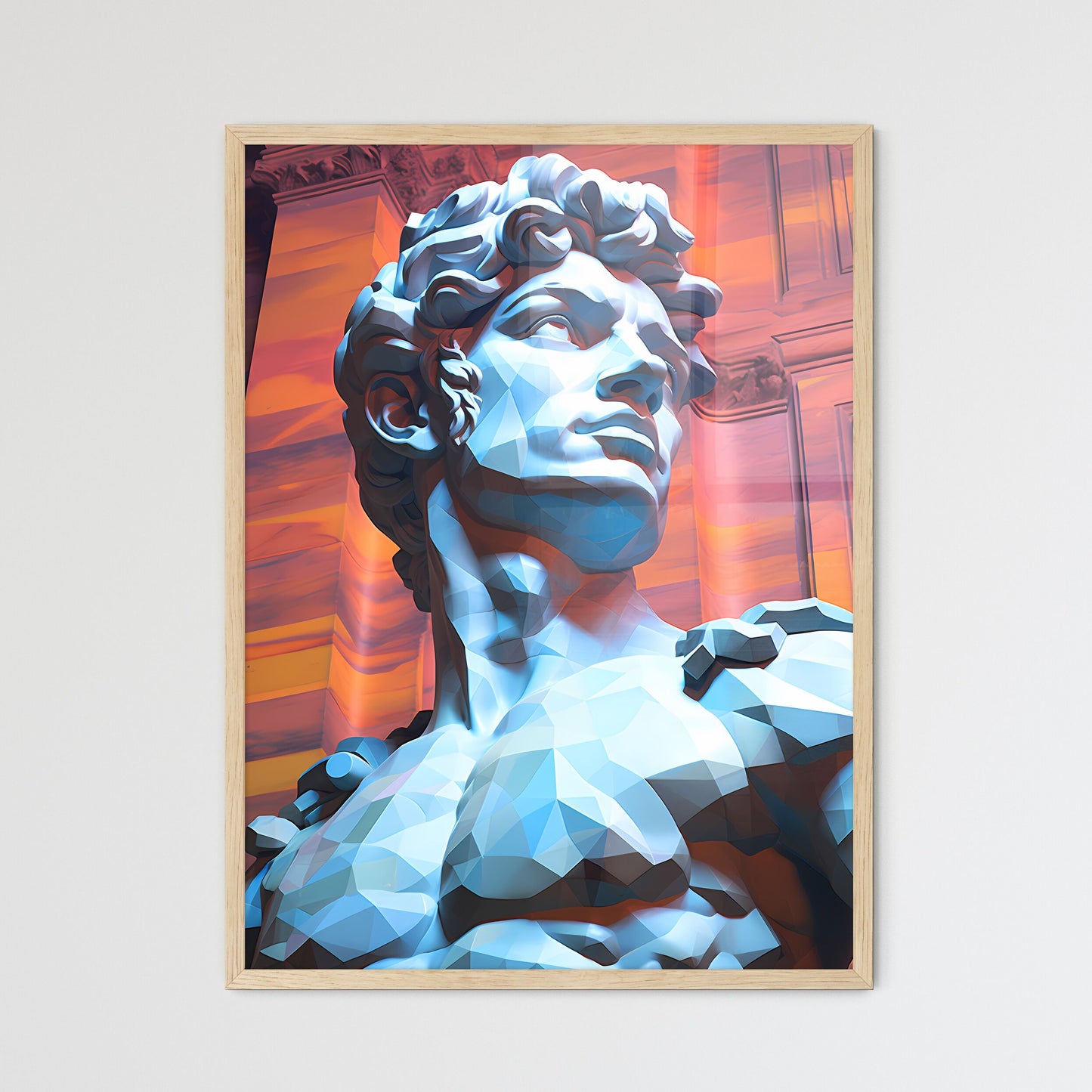 Low Poly Statue Of A Man Art Print Default Title