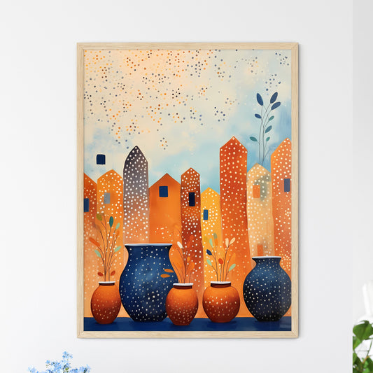 Painting Of A City With Vases Art Print Default Title