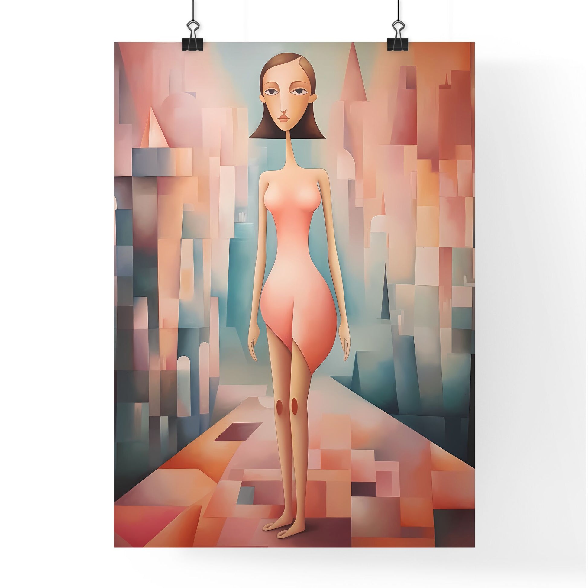 Painting Of A Woman In A Pink Dress Art Print Default Title