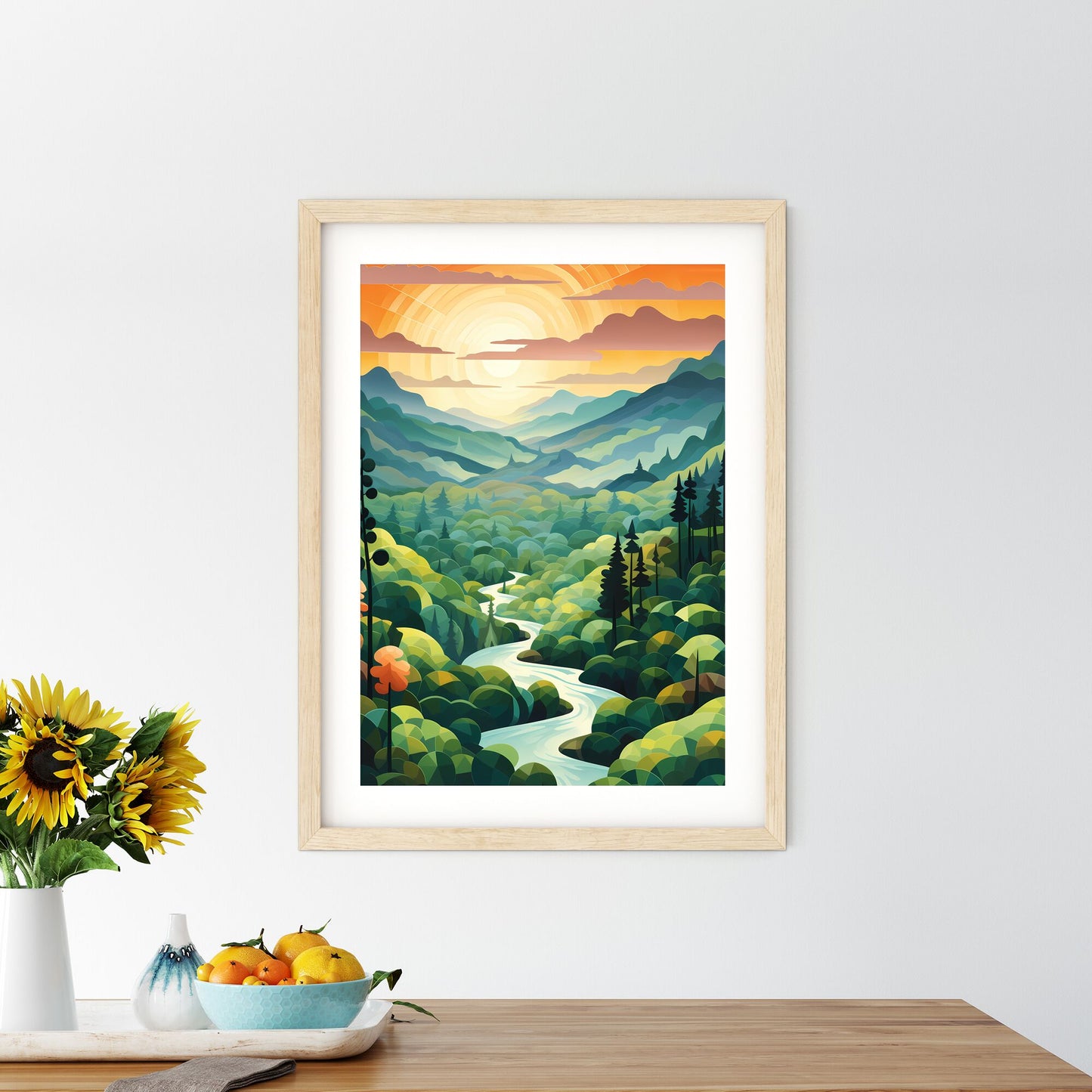 River Running Through A Forest Art Print Default Title