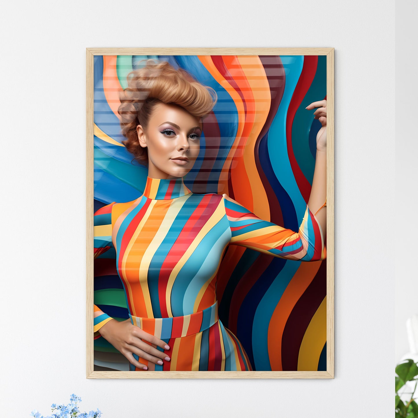 Woman In A Colorful Dress Art Prin - Framed Art Print