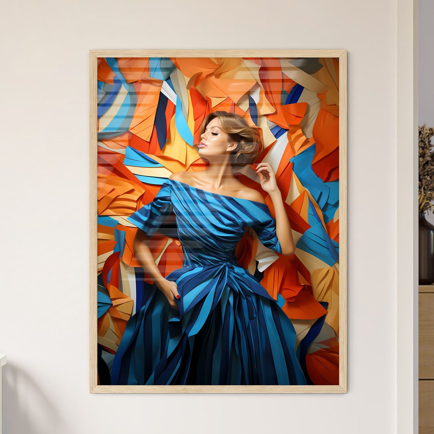 Woman In A Blue Dress Art Print Default Title