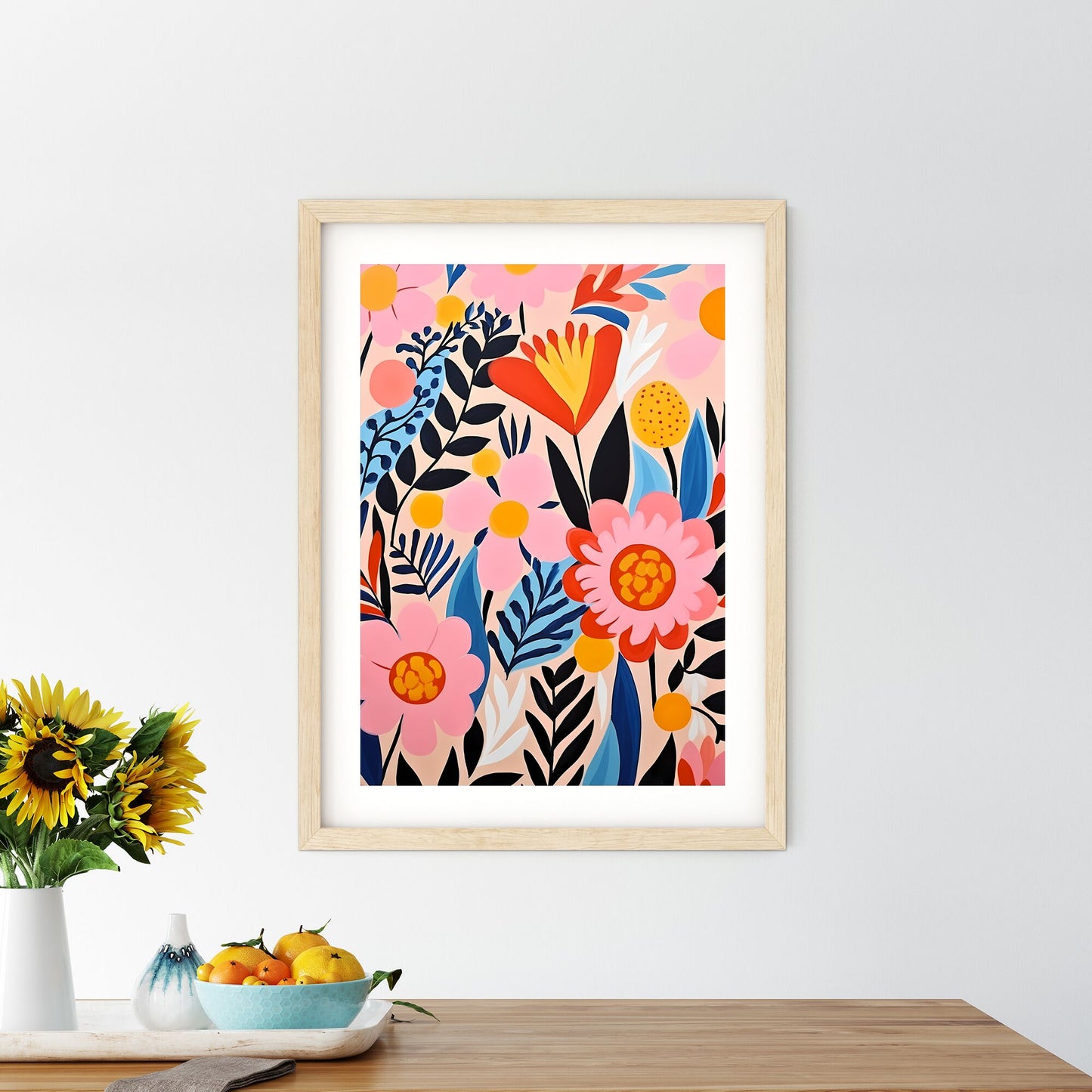 Painting Of Flowers And Leaves Art Print Default Title