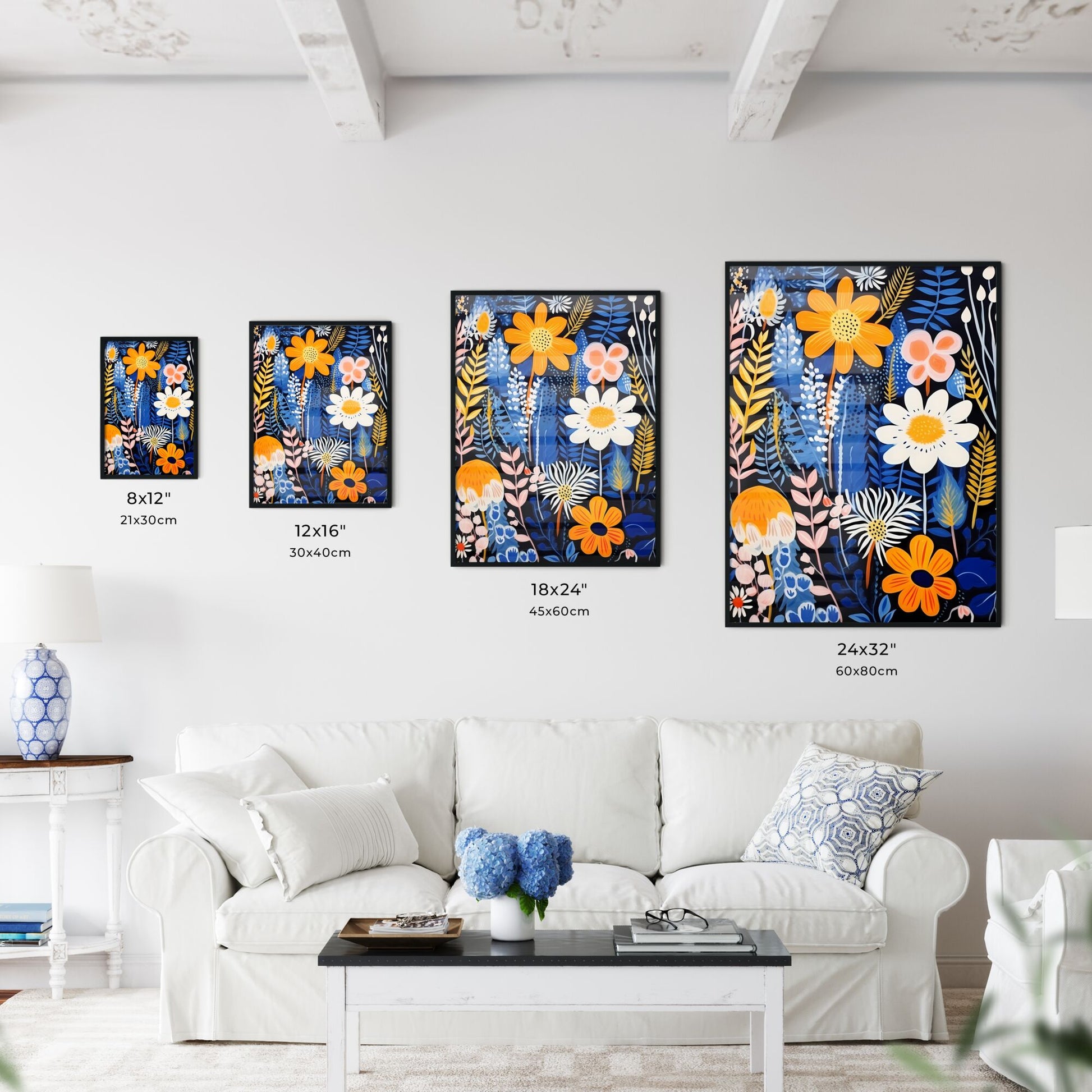 Painting Of Flowers And Leaves Art Print Default Title