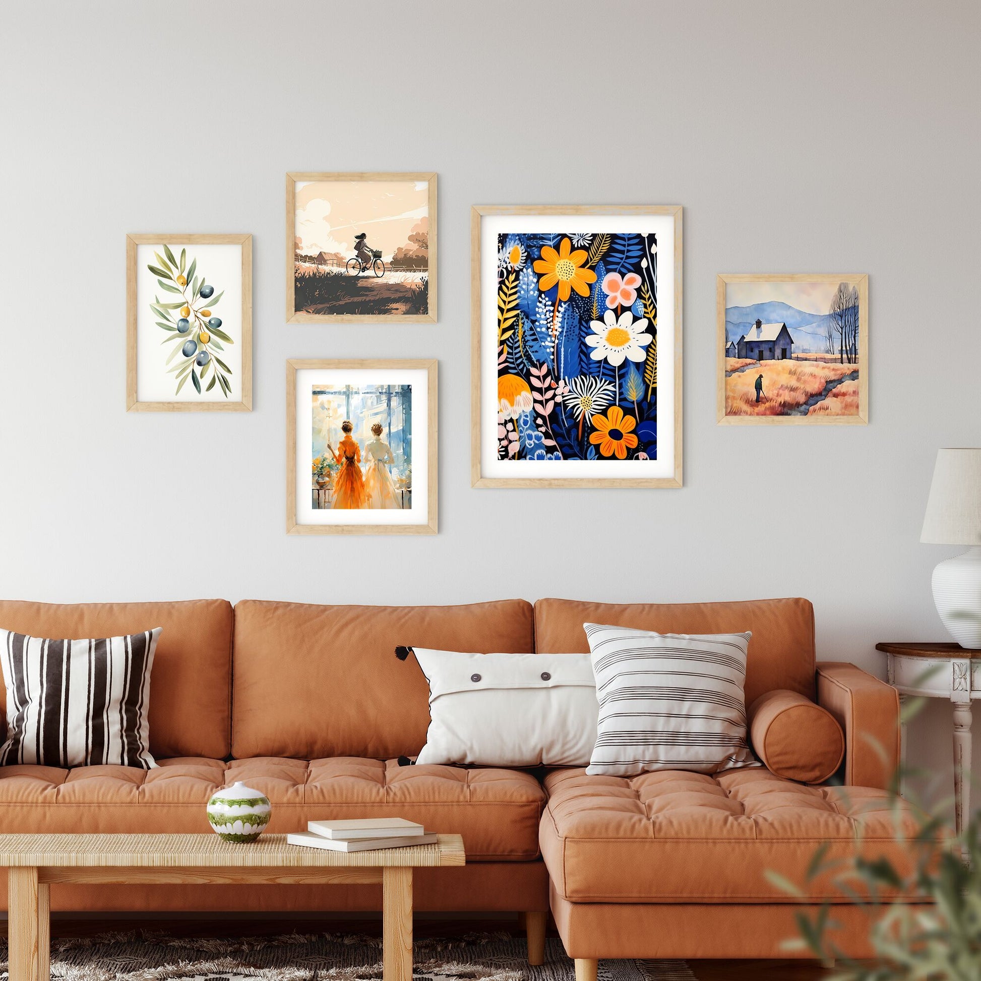 Painting Of Flowers And Leaves Art Print Default Title