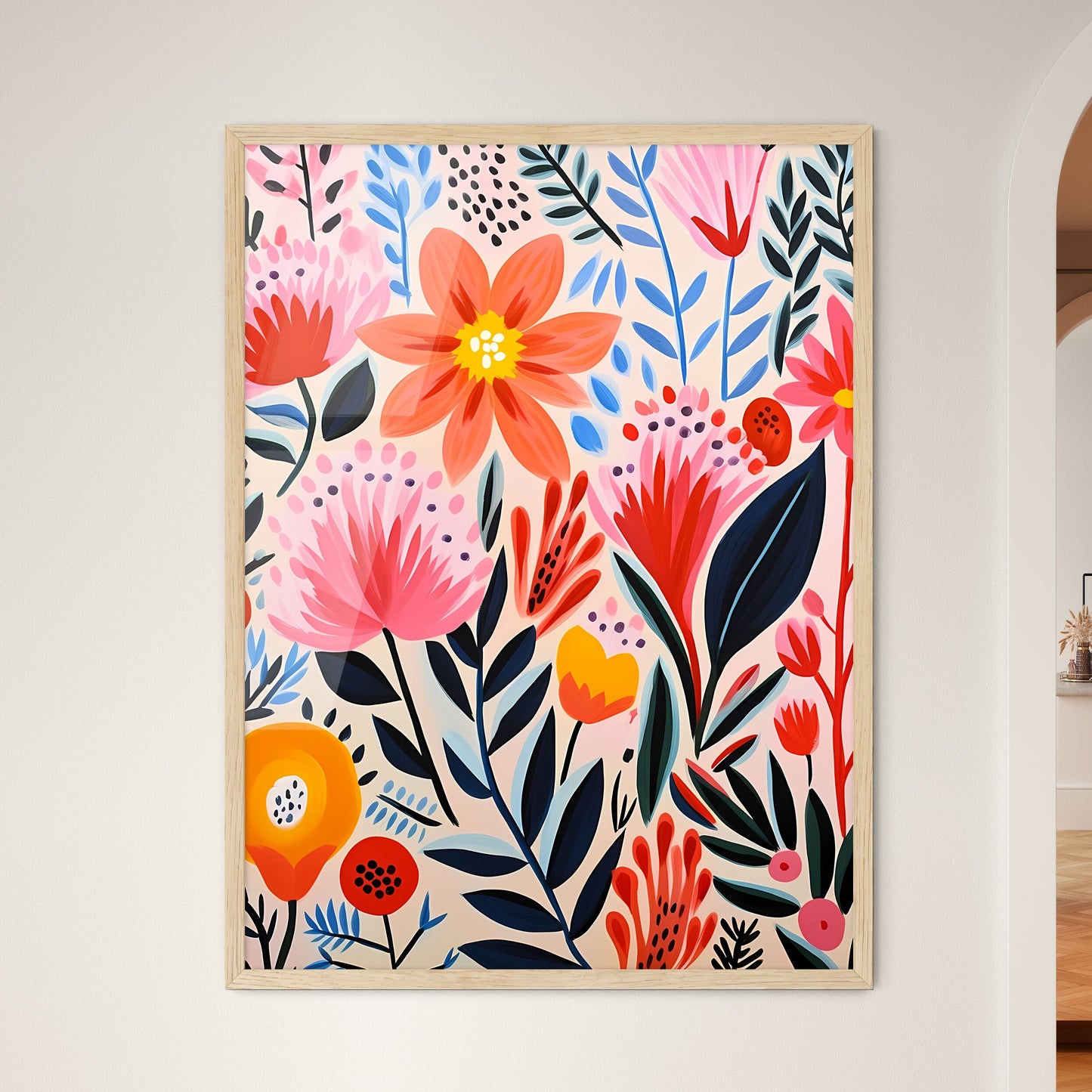 Painting Of Flowers And Leaves Art Print Default Title