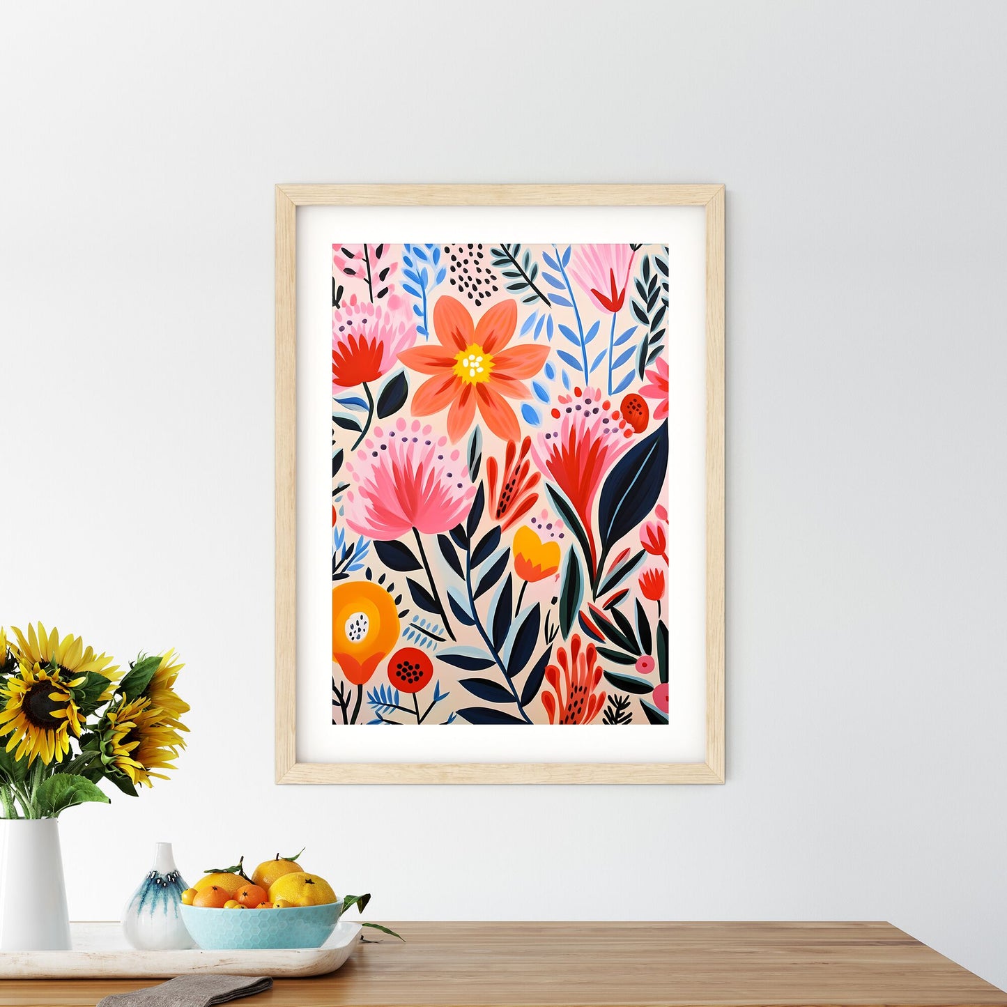 Painting Of Flowers And Leaves Art Print Default Title