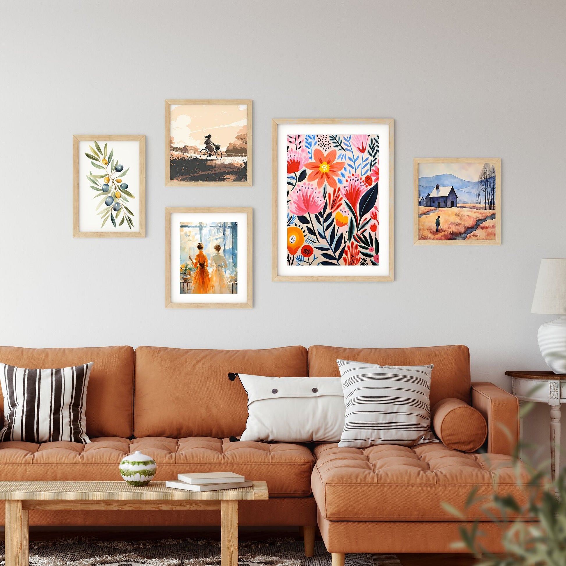 Painting Of Flowers And Leaves Art Print Default Title