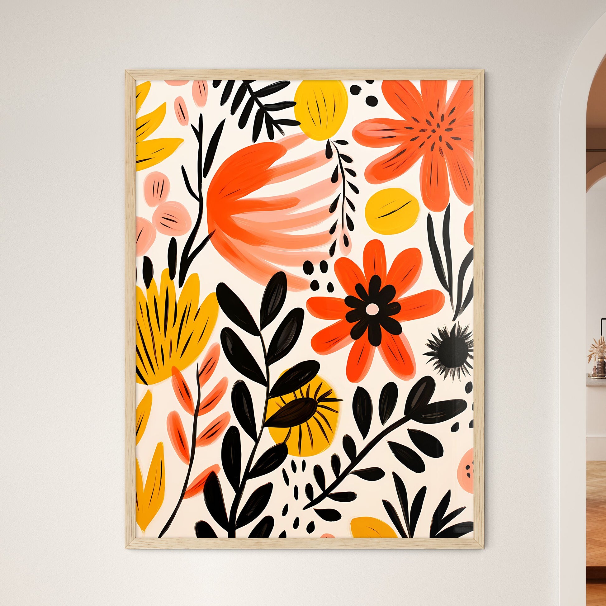 Painting Of Flowers And Leaves Art Print Default Title