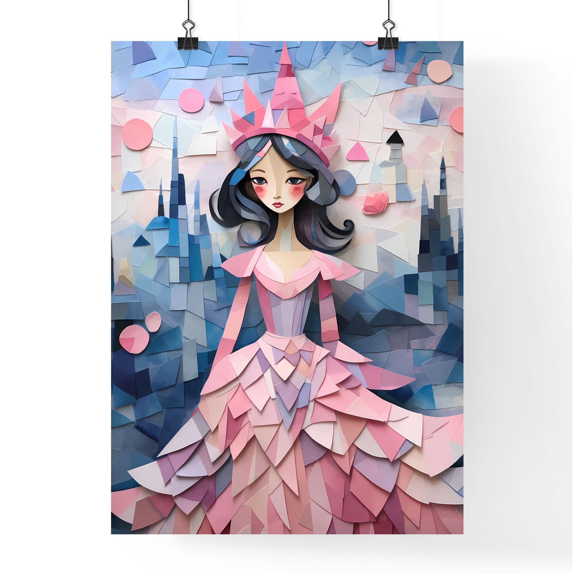 Paper Cut Out Of A Princess Art Print Default Title