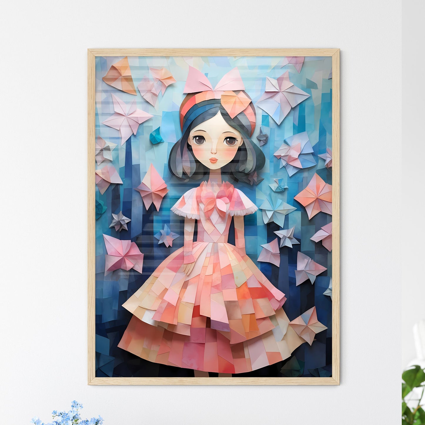 Paper Cut Out Of A Cartoon Girl Art Print Default Title