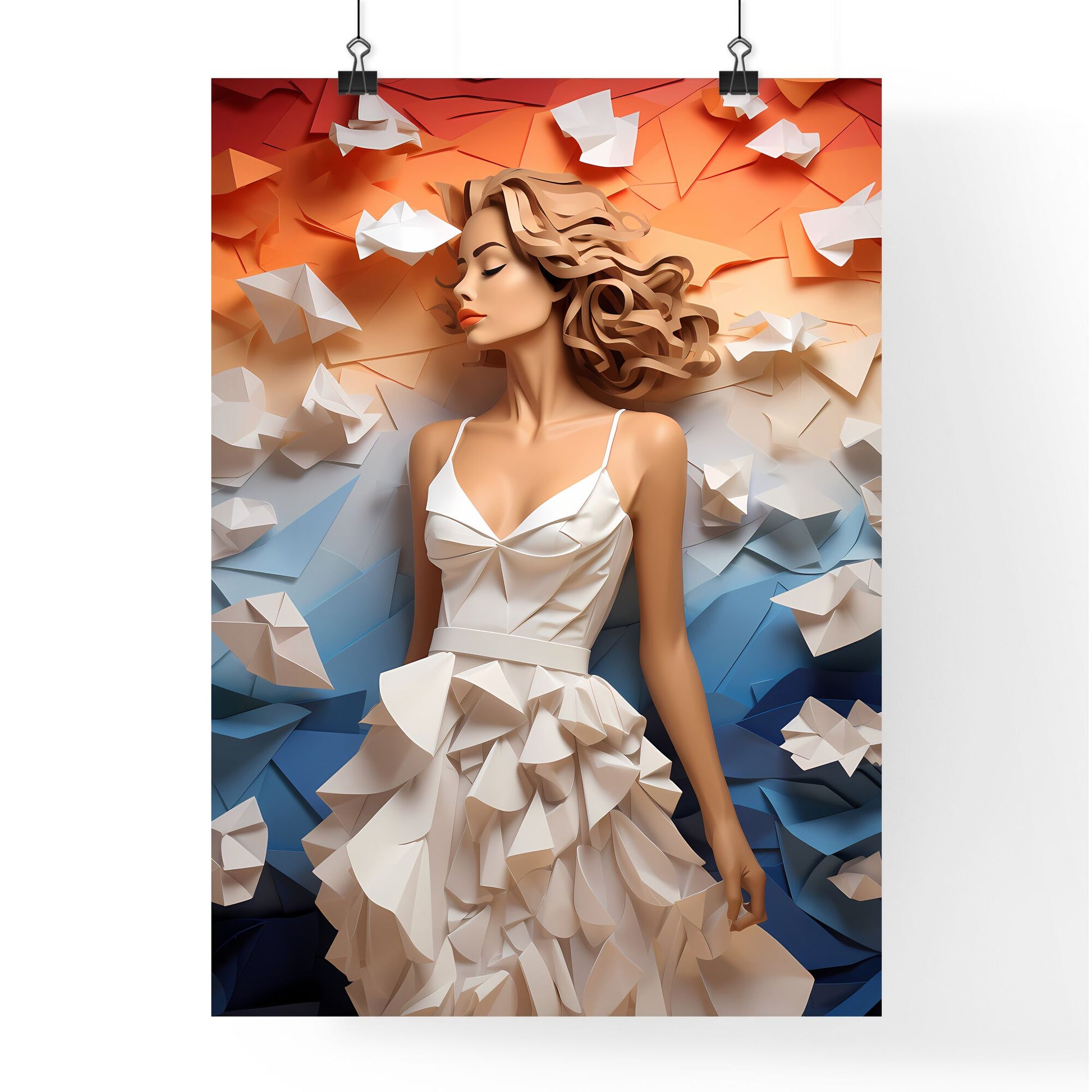 Woman In A White Dress Art Print Default Title