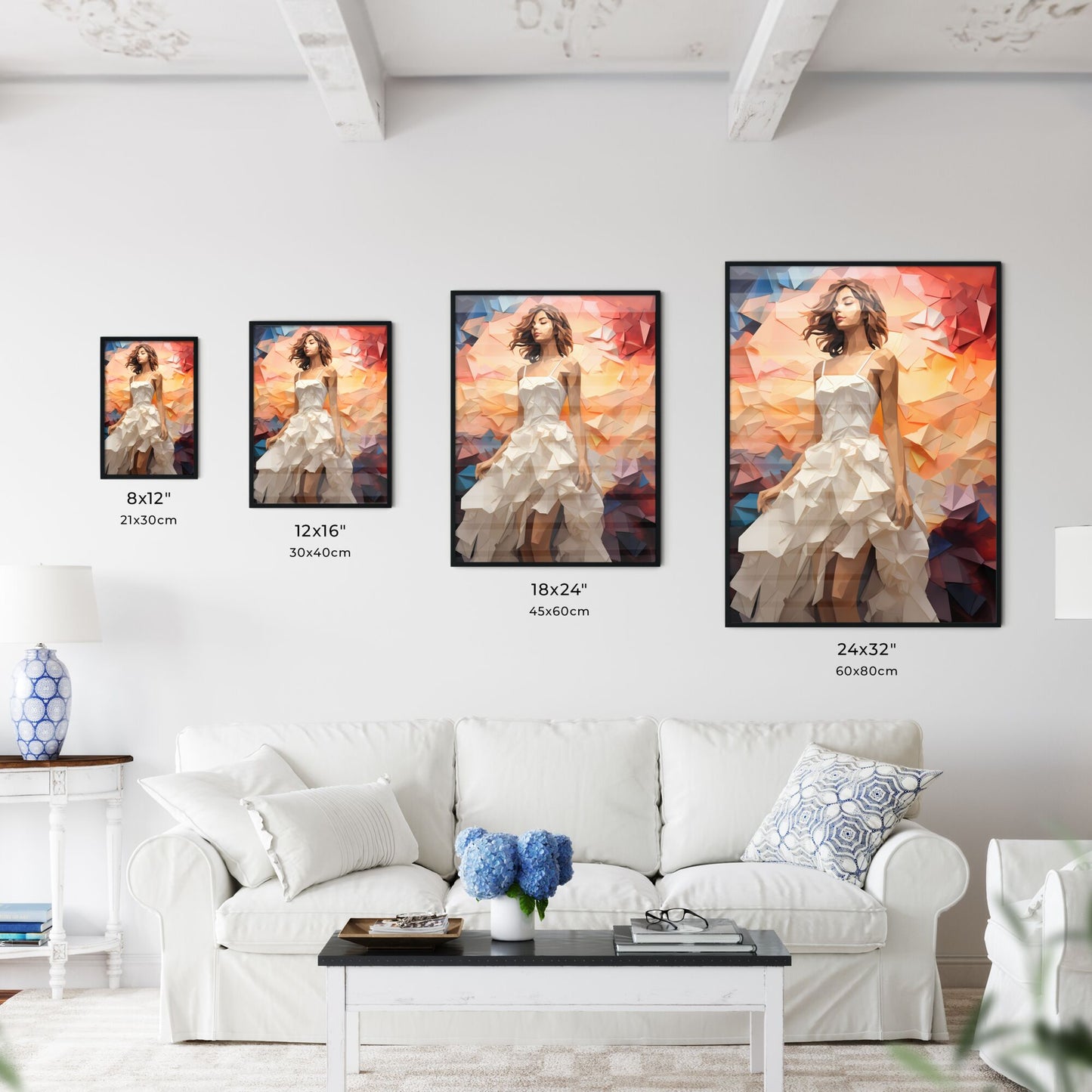 Woman In A White Dress Art Print Default Title