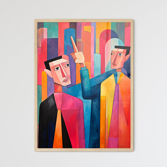 Painting Of Two Men Pointing At Each Other Art Print Default Title