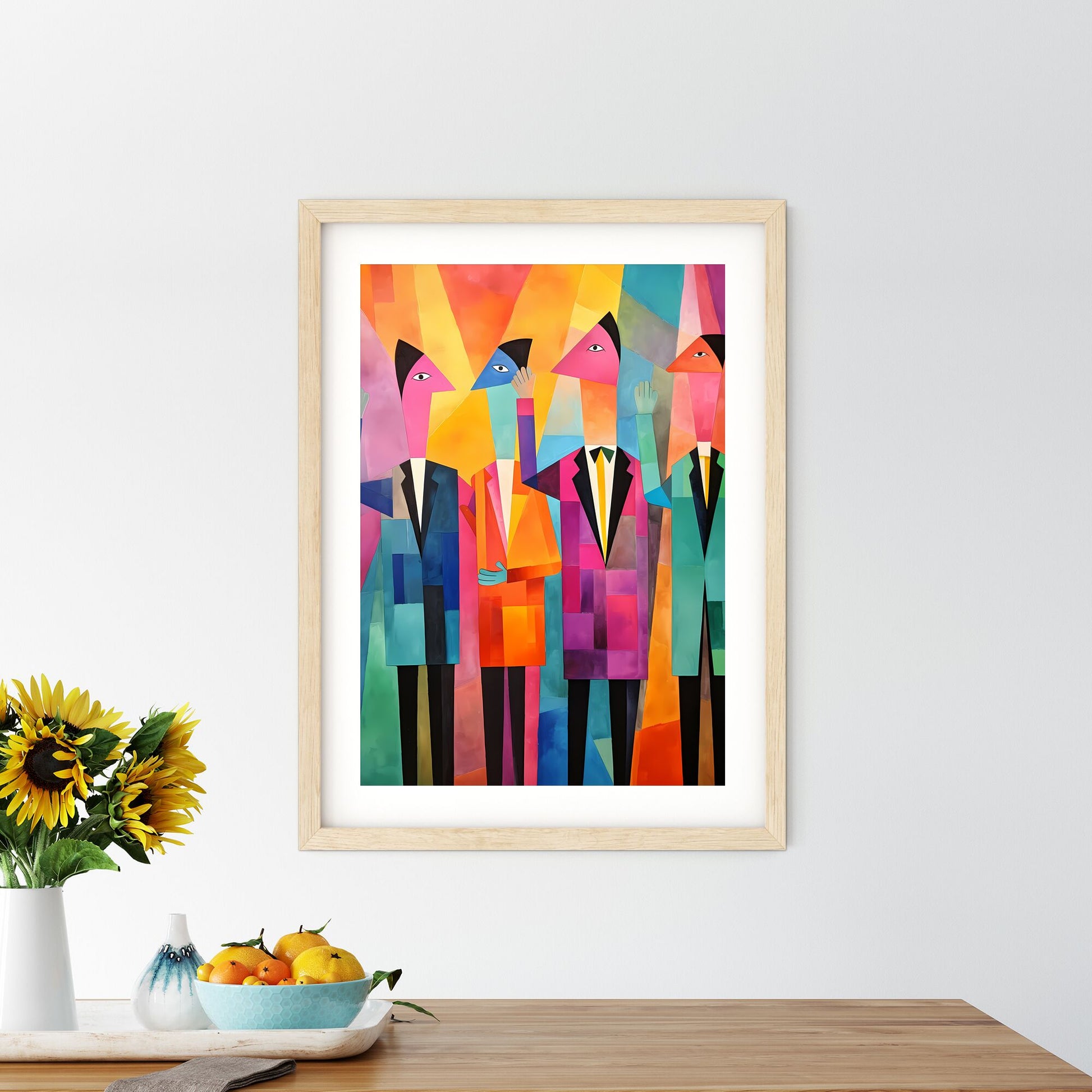 Group Of People In Suits Art Print Default Title