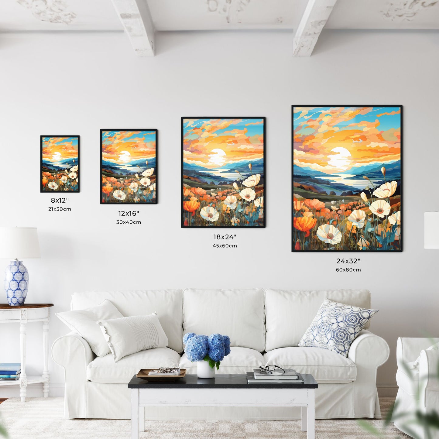 Painting Of A Field Of Flowers Art Print Default Title