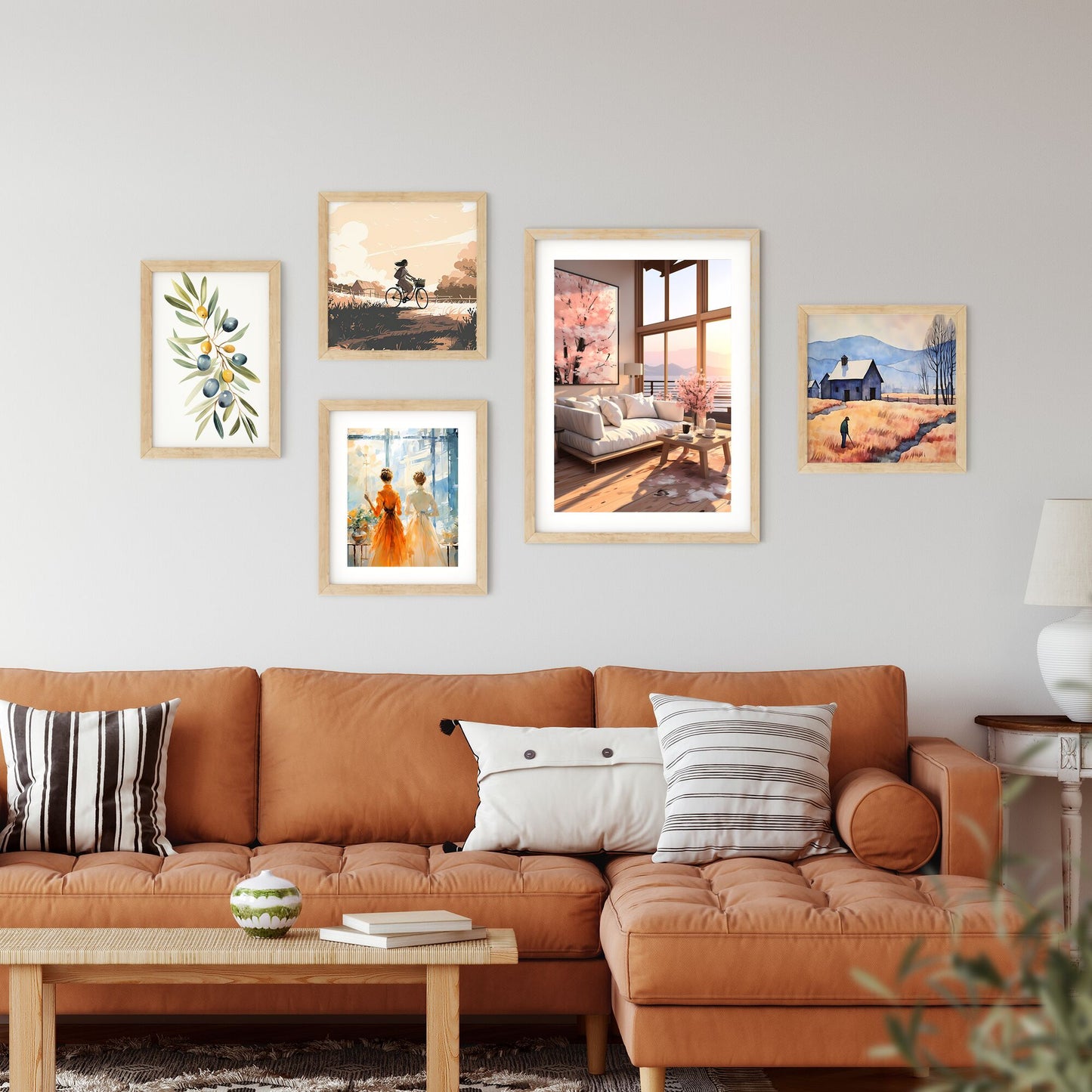 Living Room With A Large Window And A Couch Art Print Default Title