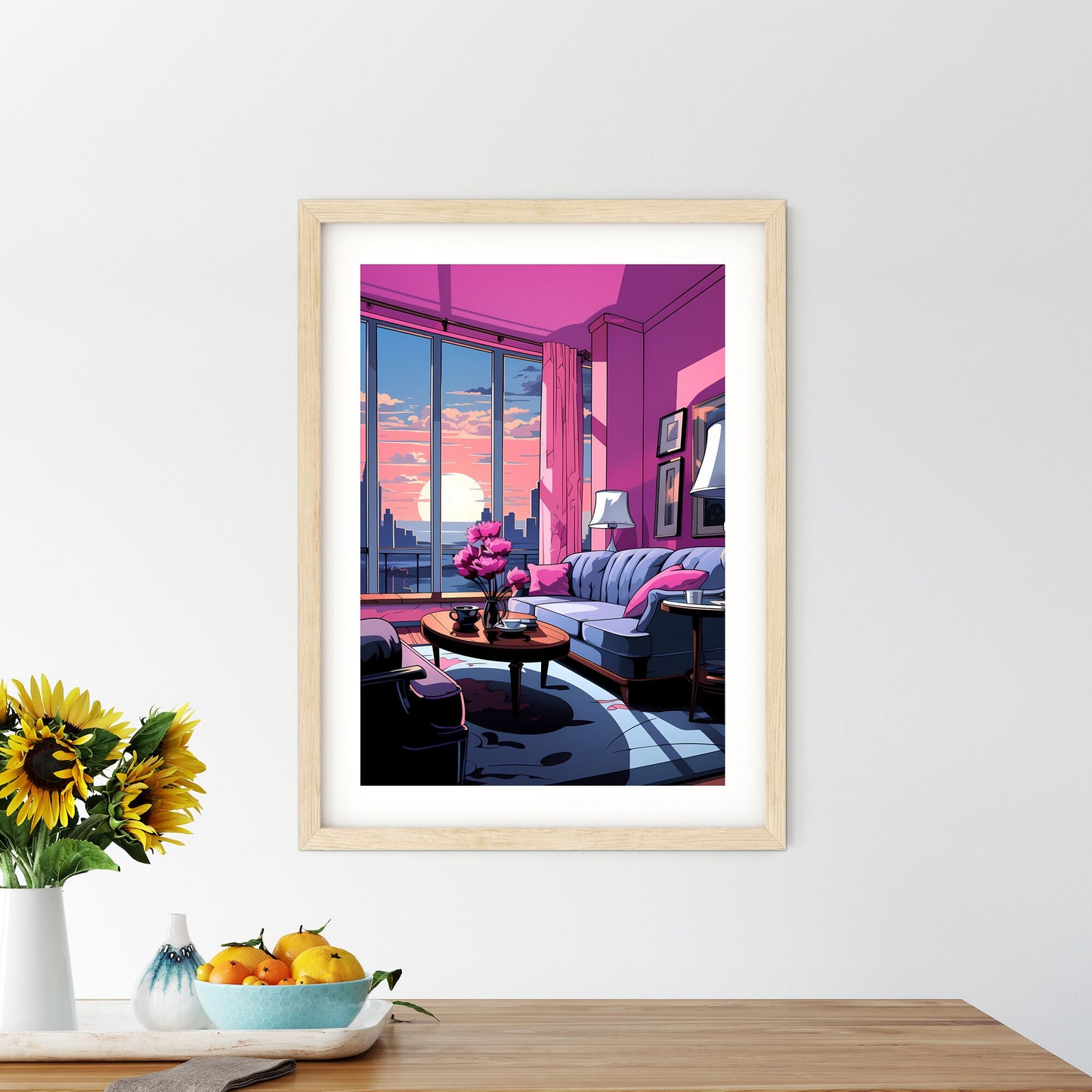 Living Room With A View Of The Sunset Art Print Default Title